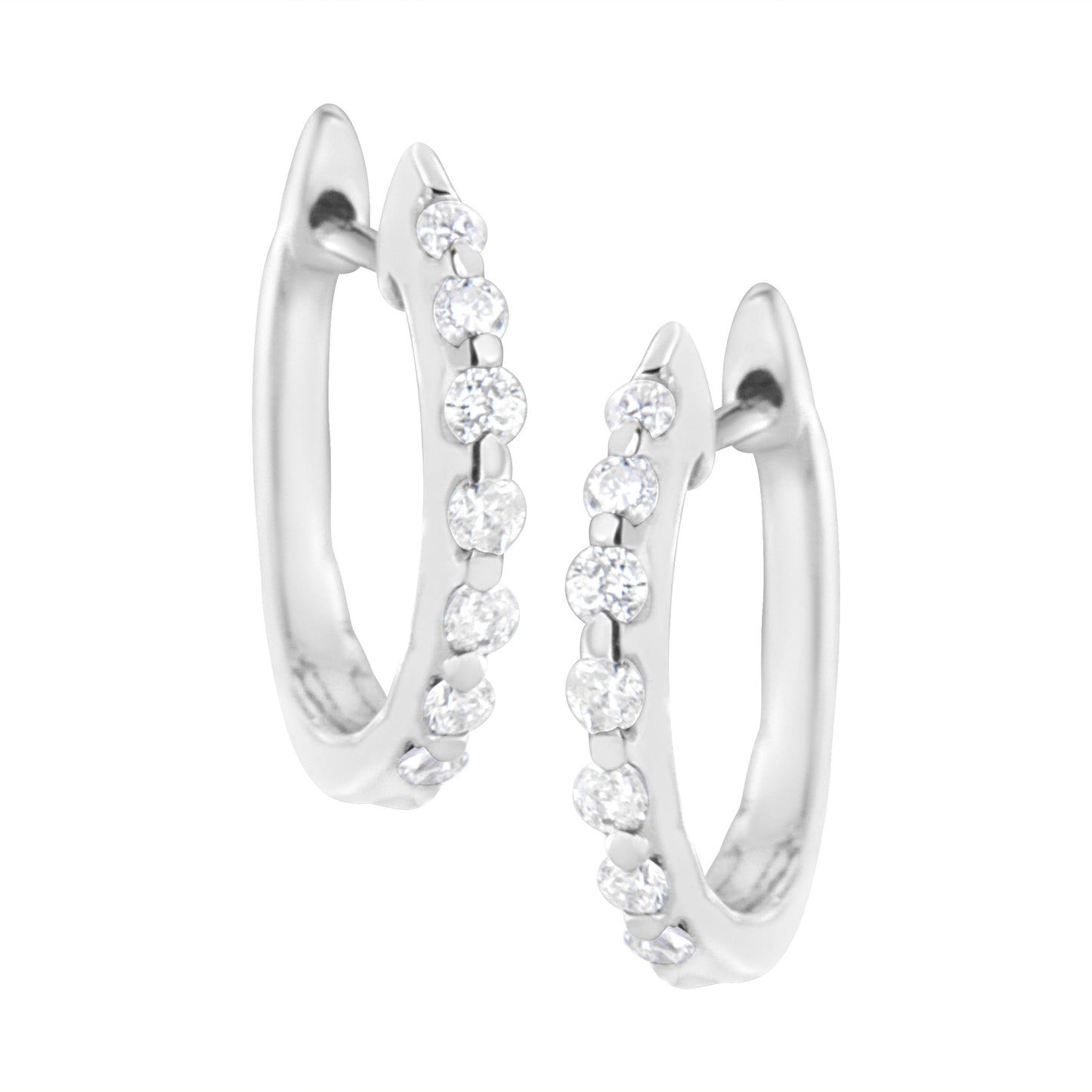 .925 Sterling Silver 1/4 Cttw Lab Grown Diamond Huggy Earring (F-G Color, Vs2-Si1 Clarity)