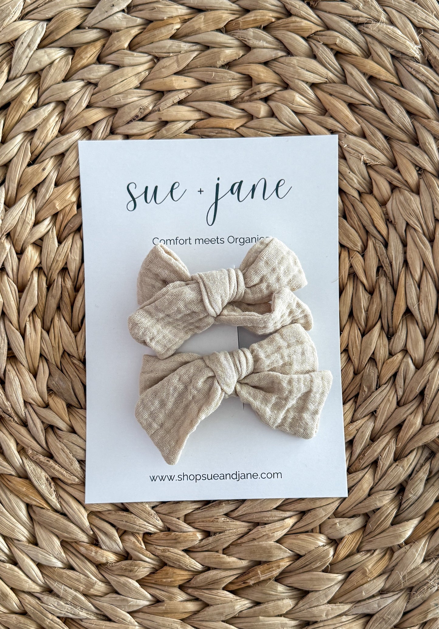 Natural Organic Cotton Bows