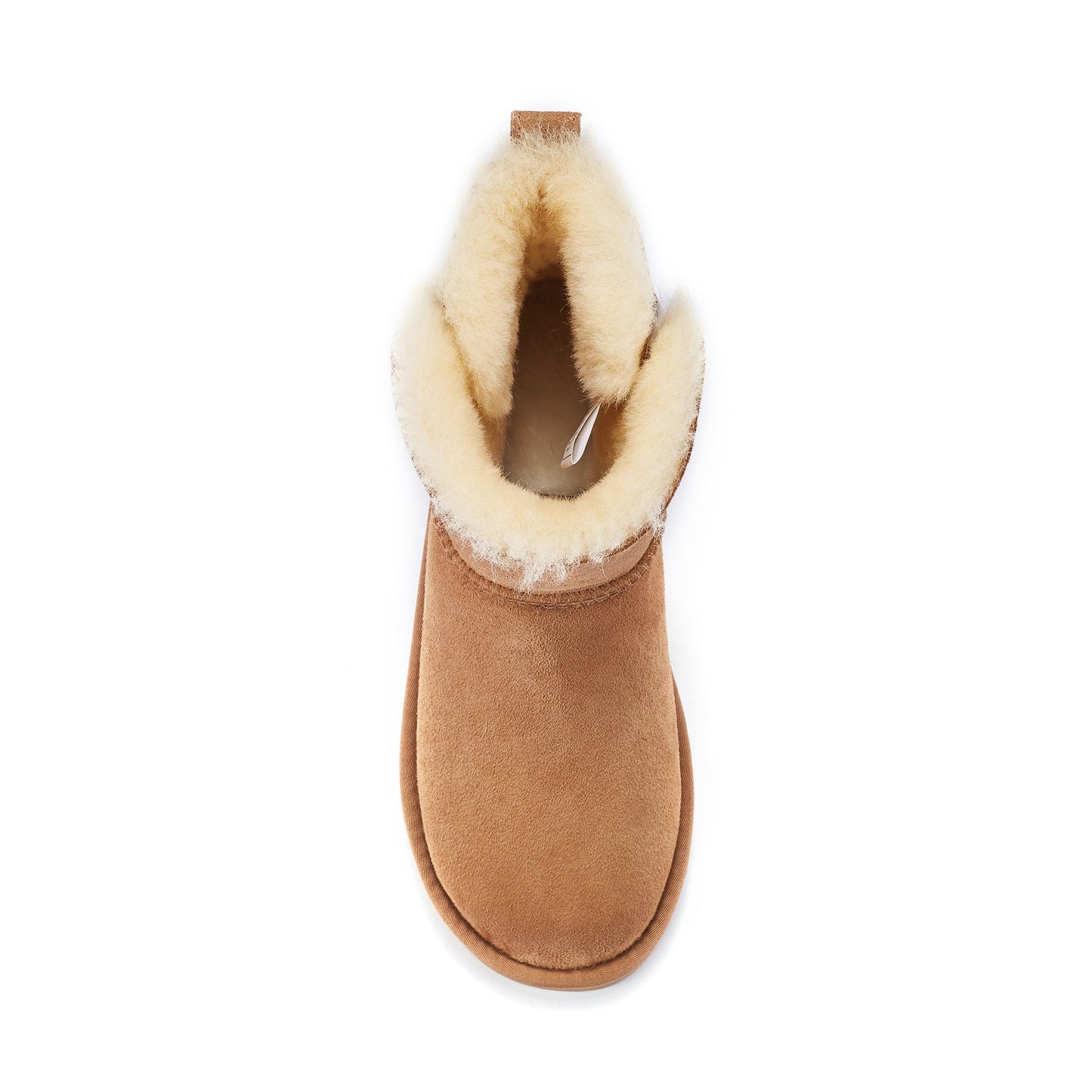 Sheepskin Short Cut Pull On Boot Elasticated Side Panel Suede Upper ESME CHESTNUT