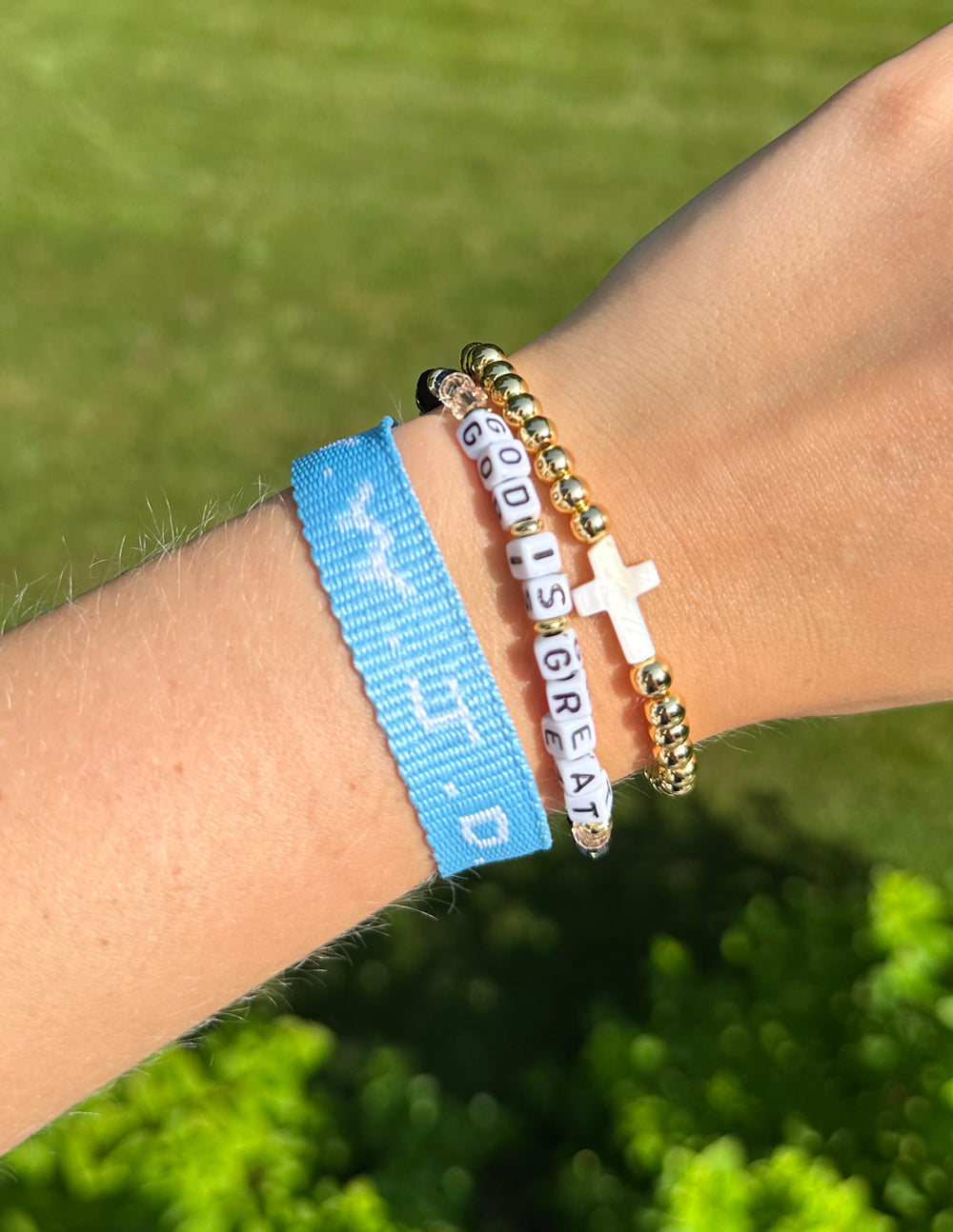 God is Great Letter Bracelet Faith Reminder Bracelet