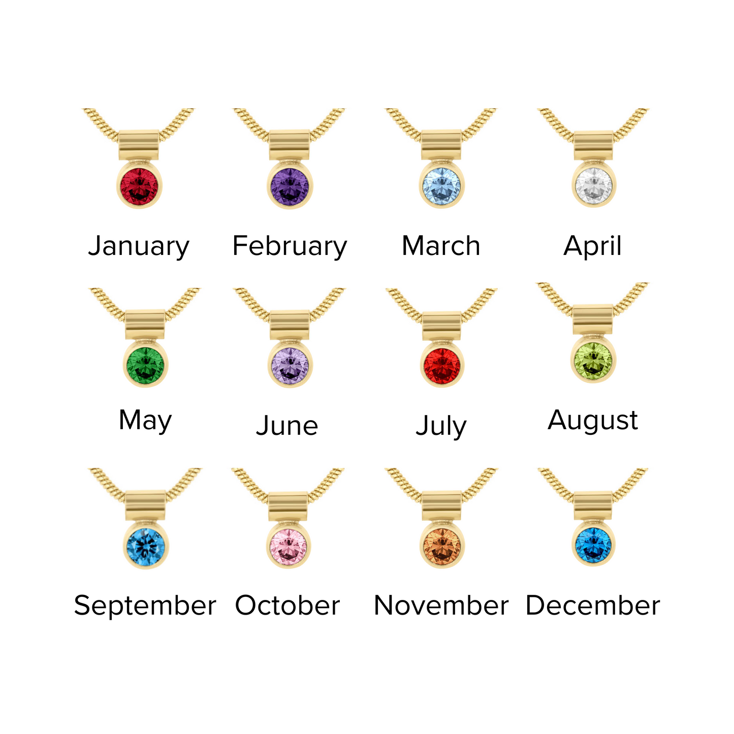 Ellie 14k Gold Filled Birthstone Necklace 18k Gold Over Brass