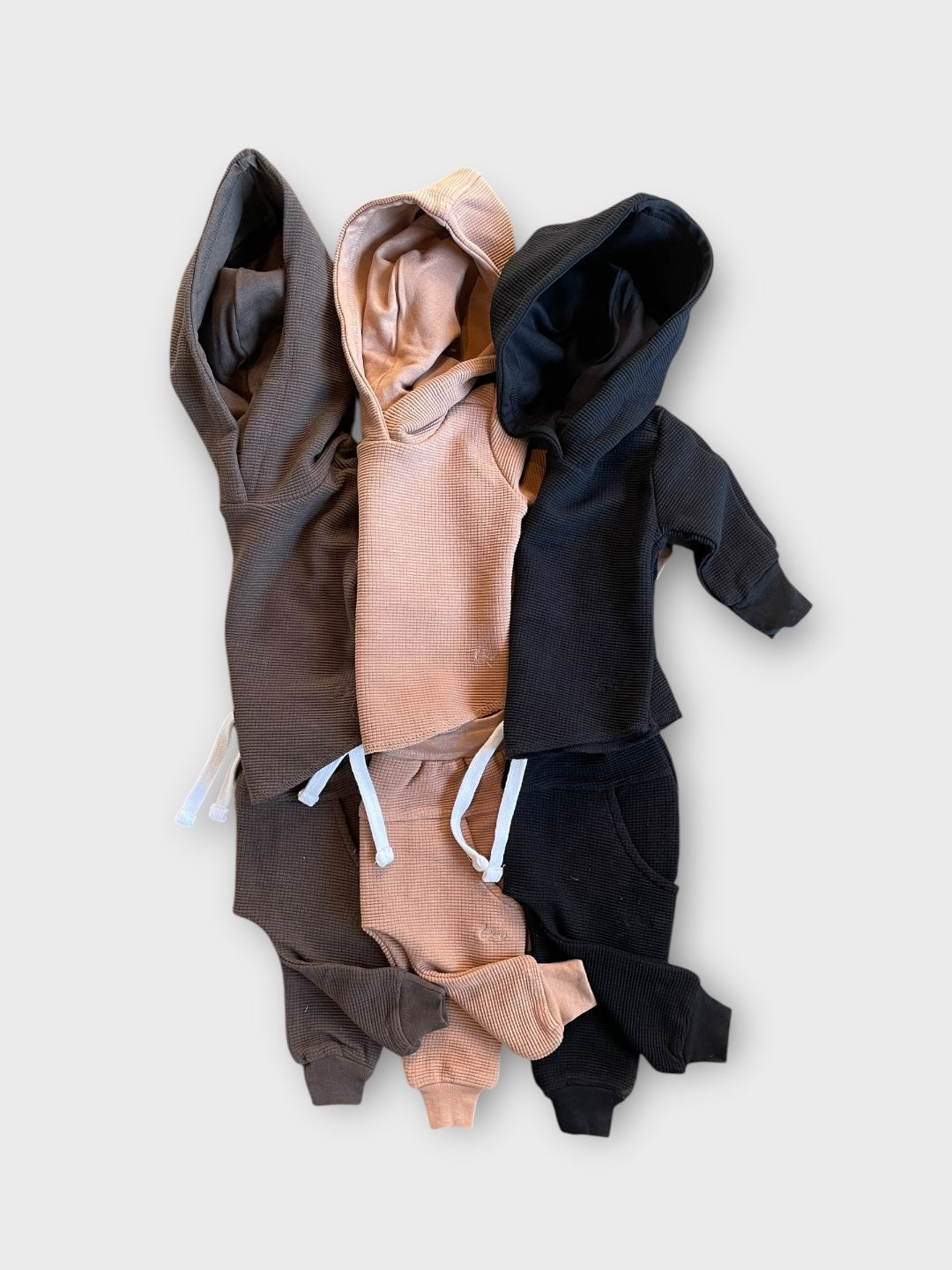 Cocoa Waffle Knit Hooded Pullover Pullover Laree + Co.