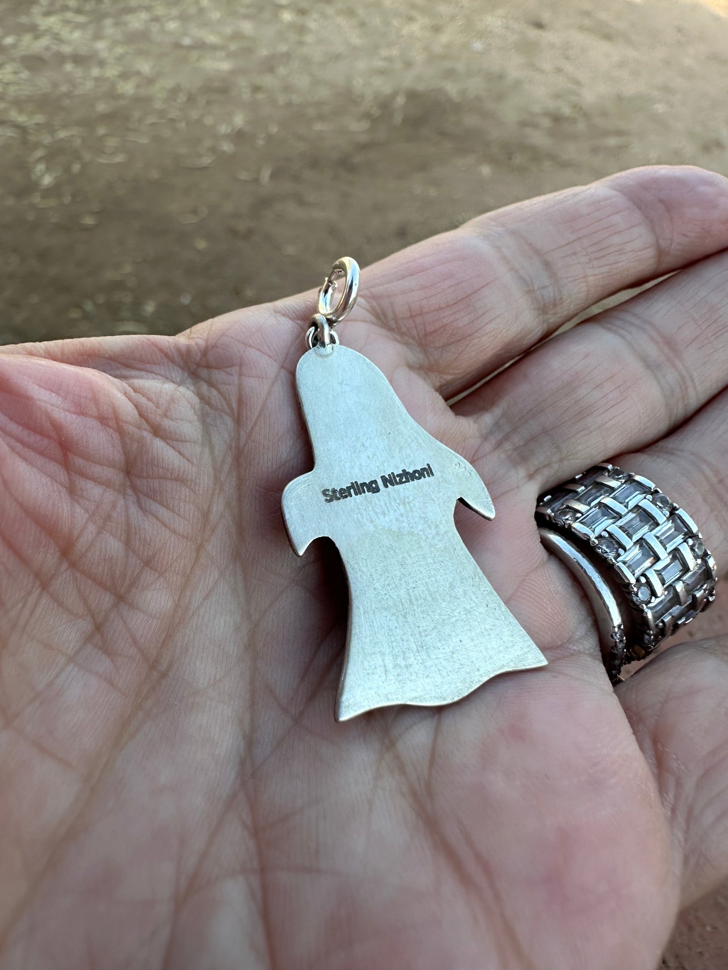 Sterling Silver Ghost Charm Halloween Collection Charm Nizhoni Traders LLC