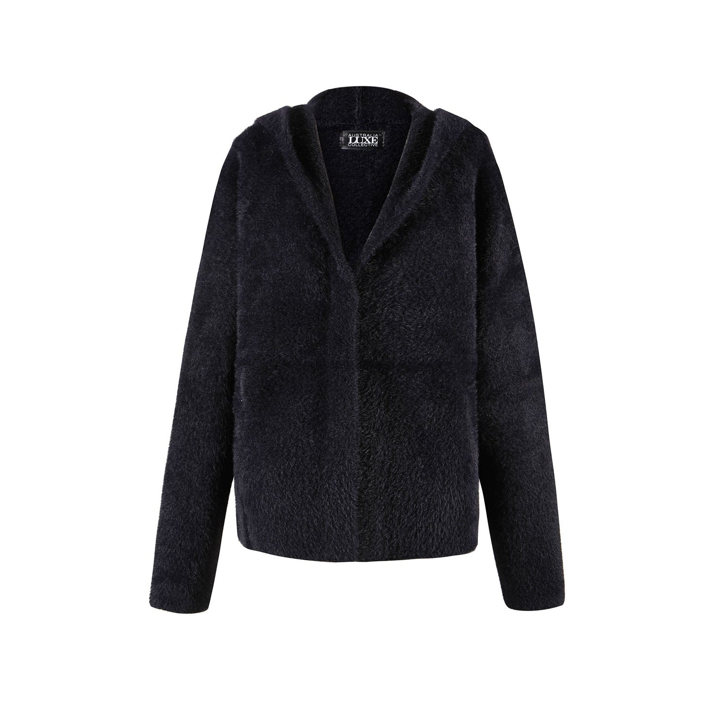 FAB Black Soft Knitted Hoodie Australia Luxe Collective