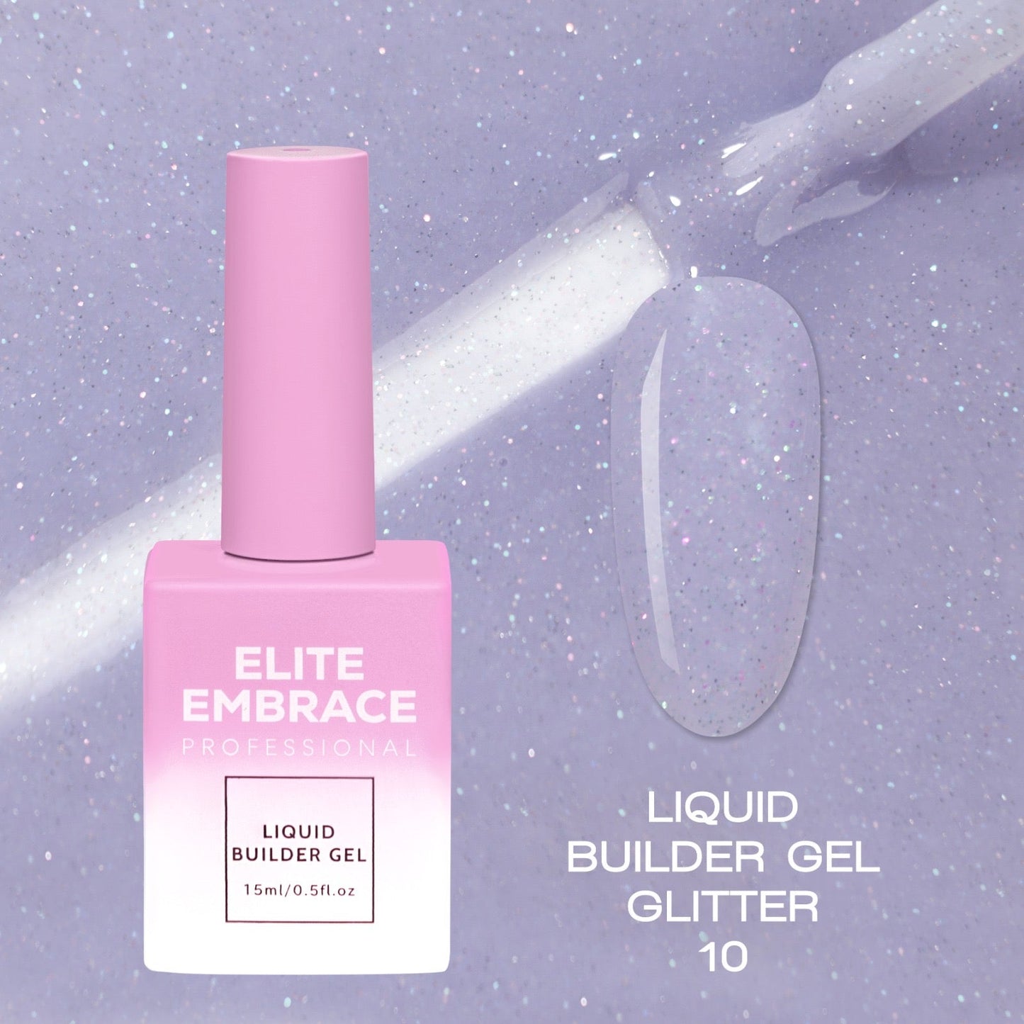 Liquid Builder Gel Glitter Hard Professional Nail Extension ELITE EMBRACE
