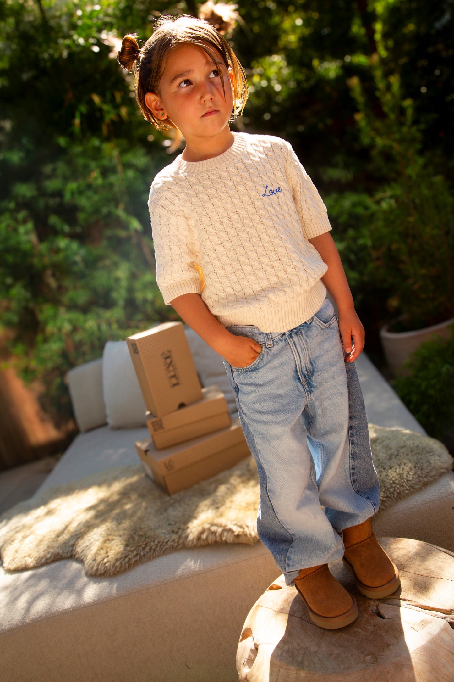 Kids Cosy Chestnut Extra Short Slip On Boot Luxe