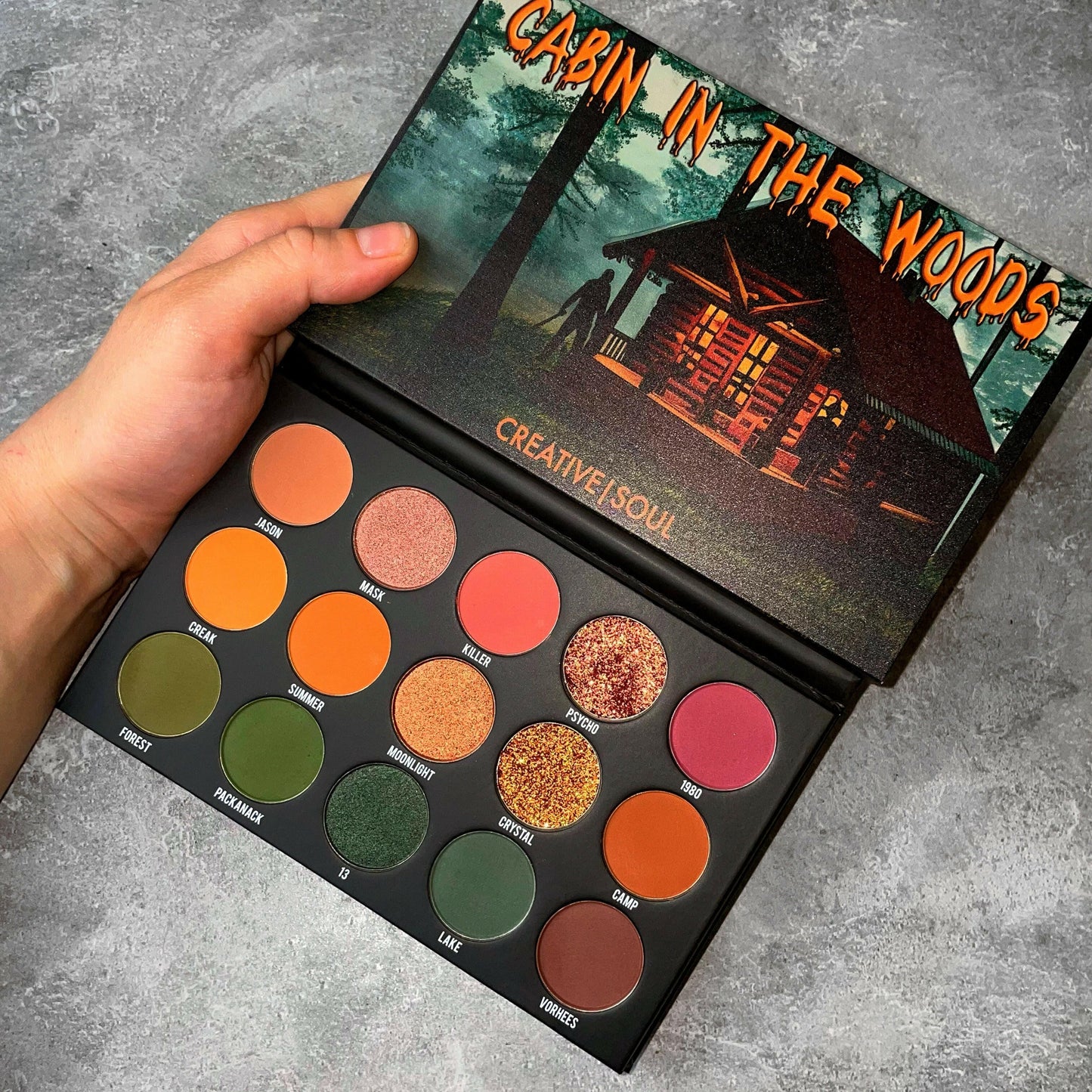 Cabin In The Woods Eyeshadow Palette Horror Movie Makeup Palette Creative Soul Cosmetics