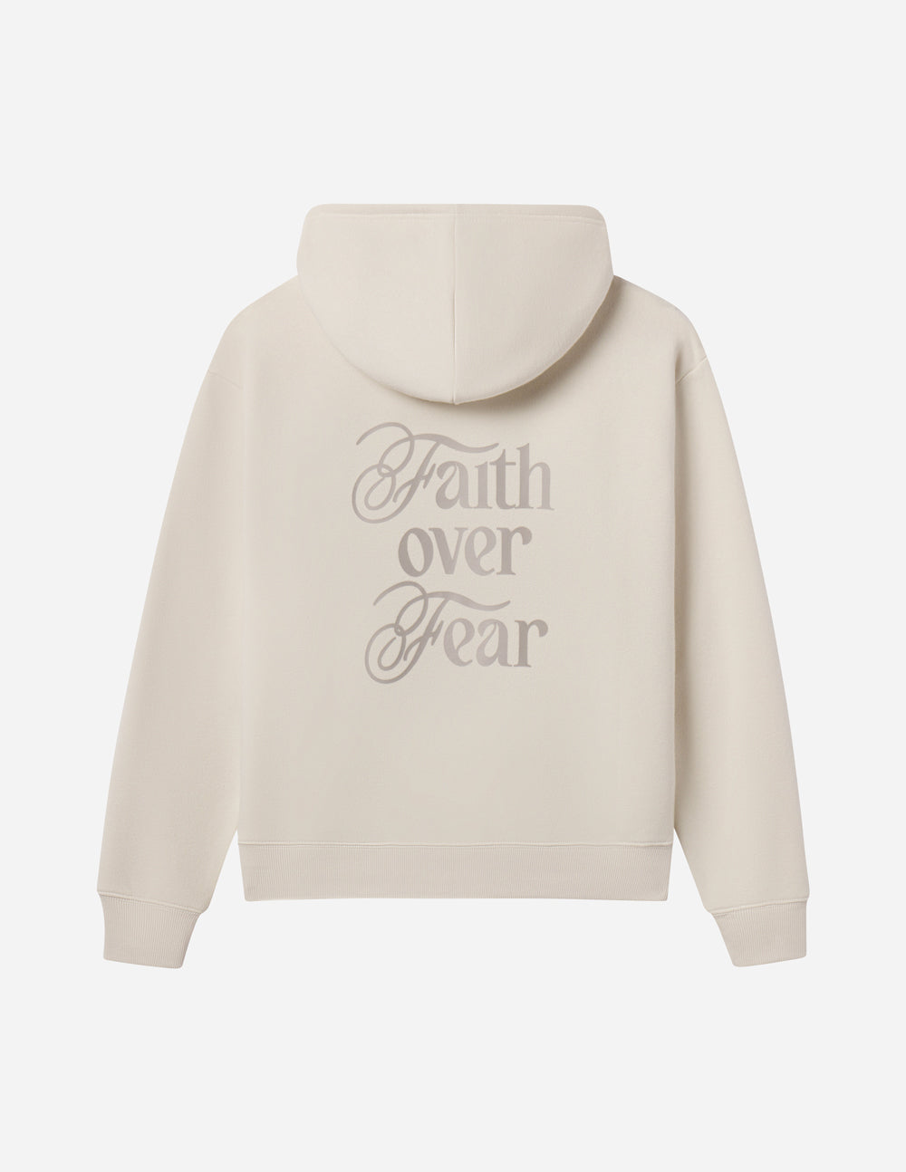 Faith Over Fear Taupe Unisex Hoodie Relaxed Fit