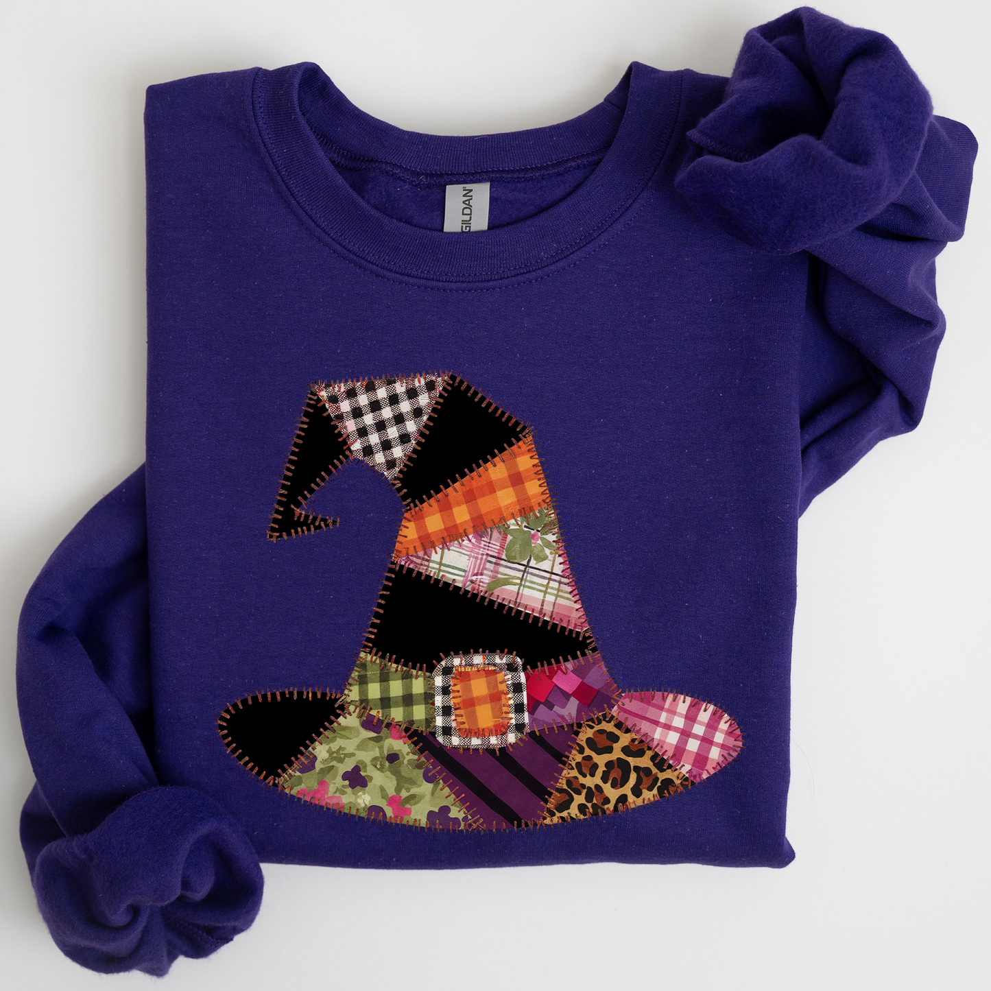 Faux Patchwork Witch Hat Patchwork Halloween Shirt Refinery No. 1