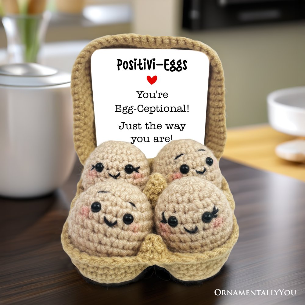 Positivity Eggs Crochet Support Doll Encouragement Gift for Children and Adults