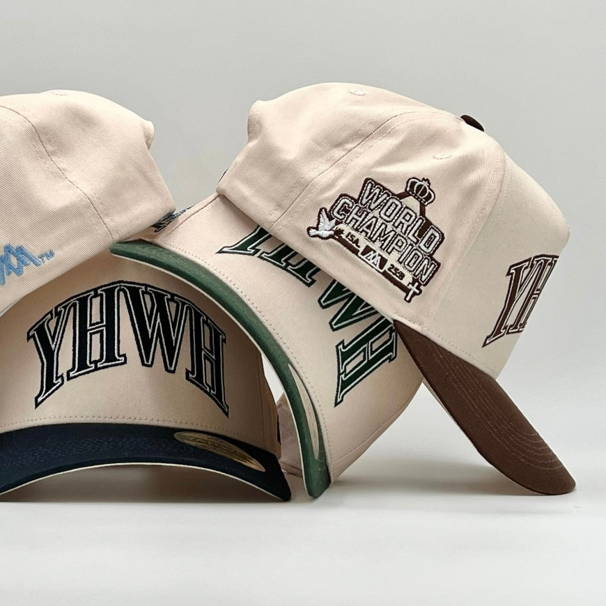 YHWH Structured SnapBack Cream/Brown Hat