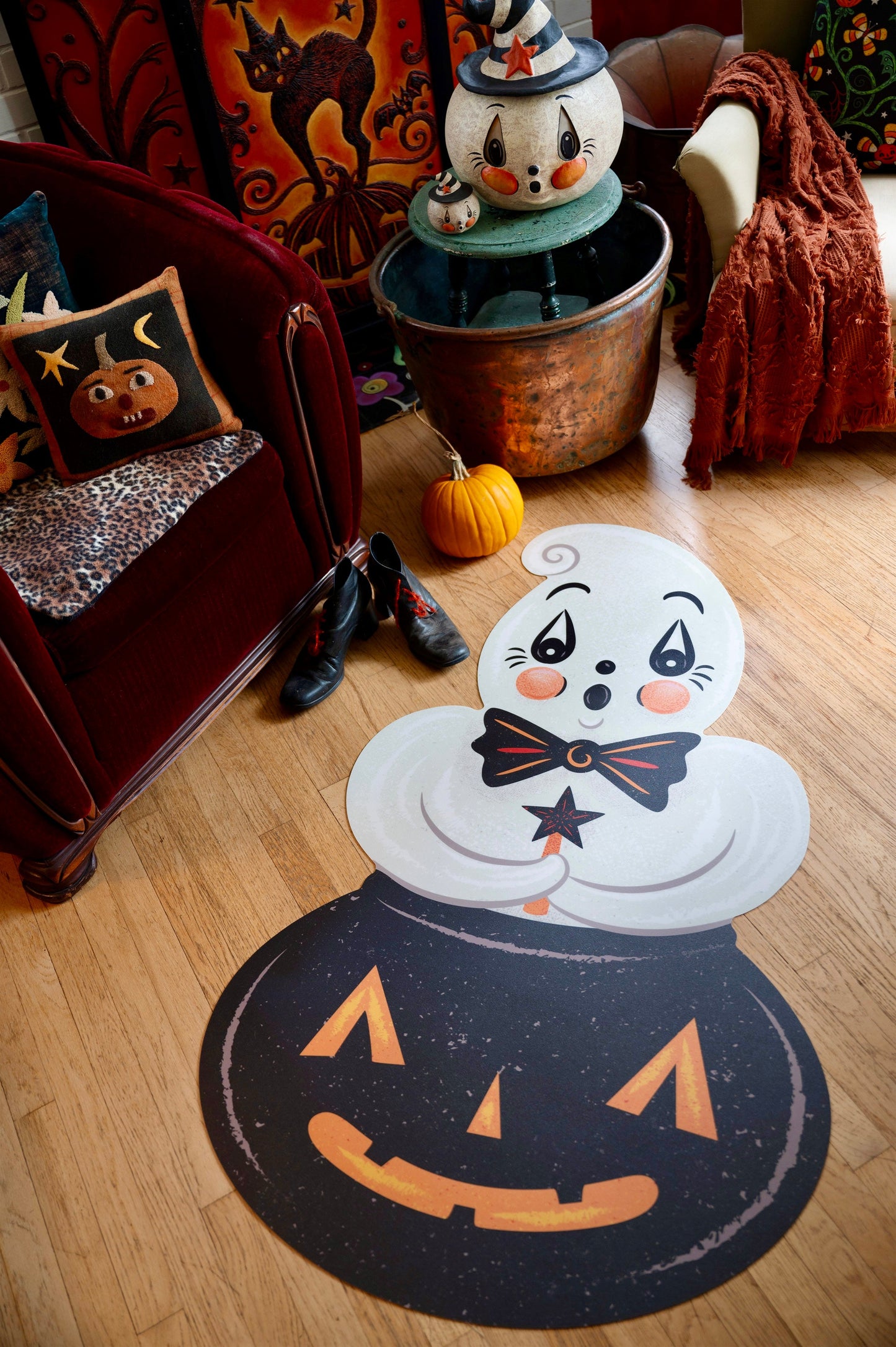 Ghostie in Caudron Die Cut Vinyl Halloween Floor Decor 102' Johanna Parker