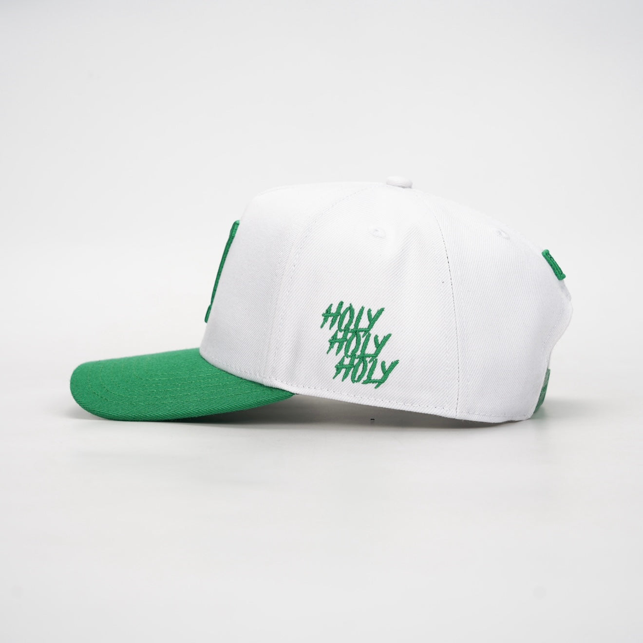 ‘7’ Premium Wool Blend SnapBack - White/Kelly Green