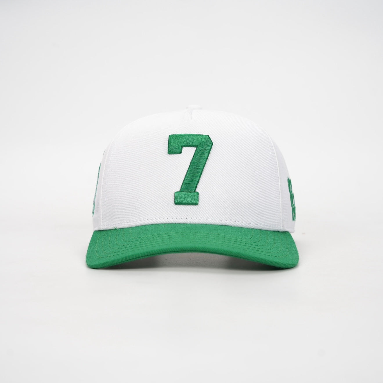 ‘7’ Premium Wool Blend SnapBack - White/Kelly Green