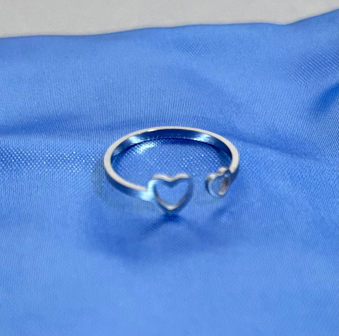 Stainless Steel Adjustable Two Hearts Open Ring for Women