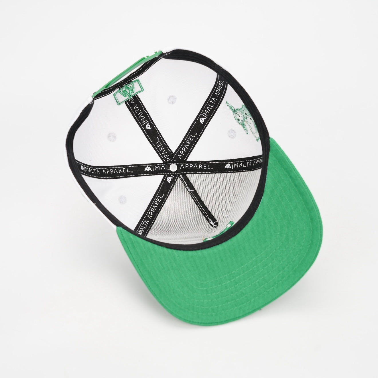 ‘7’ Premium Wool Blend SnapBack - White/Kelly Green