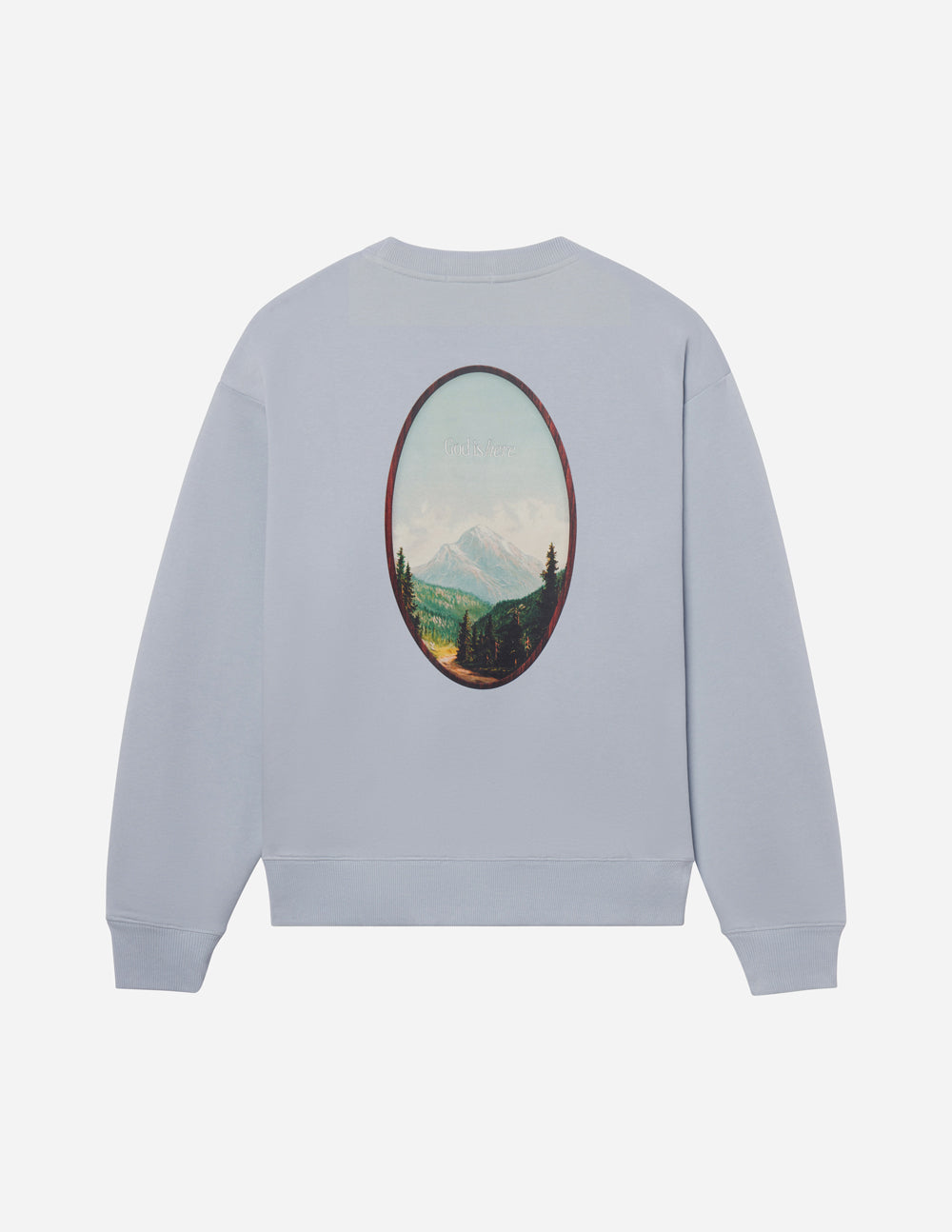 God Is Here Pearl Blue Unisex Crewneck