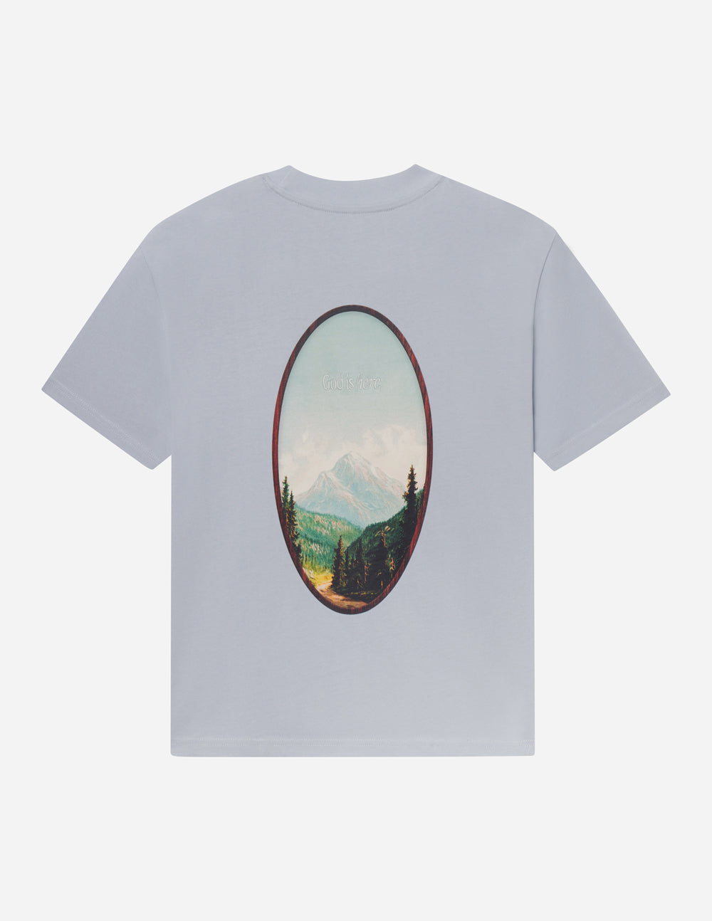 God Is Here Pearl Blue Oversized Unisex Tee