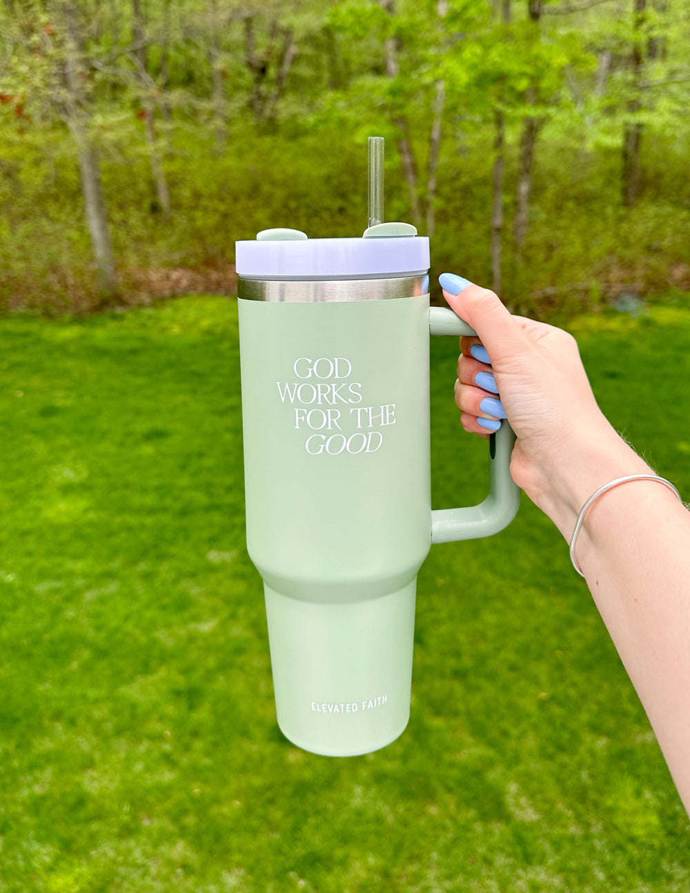 God Works for the Good 40 oz Stainless Steel Tumbler