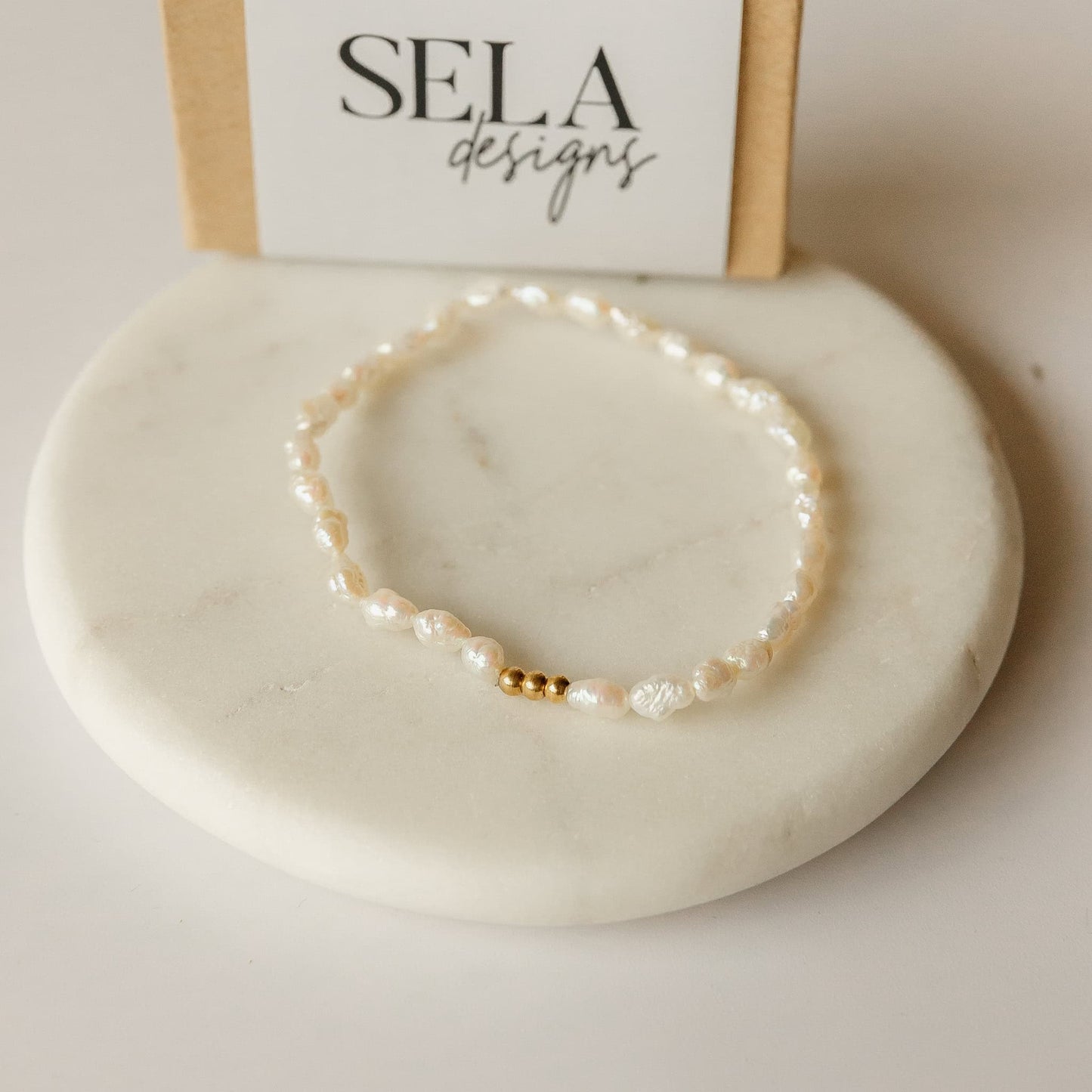 Grace Pearl Vintage Japanese Rice Pearl Bracelet Sela Designs
