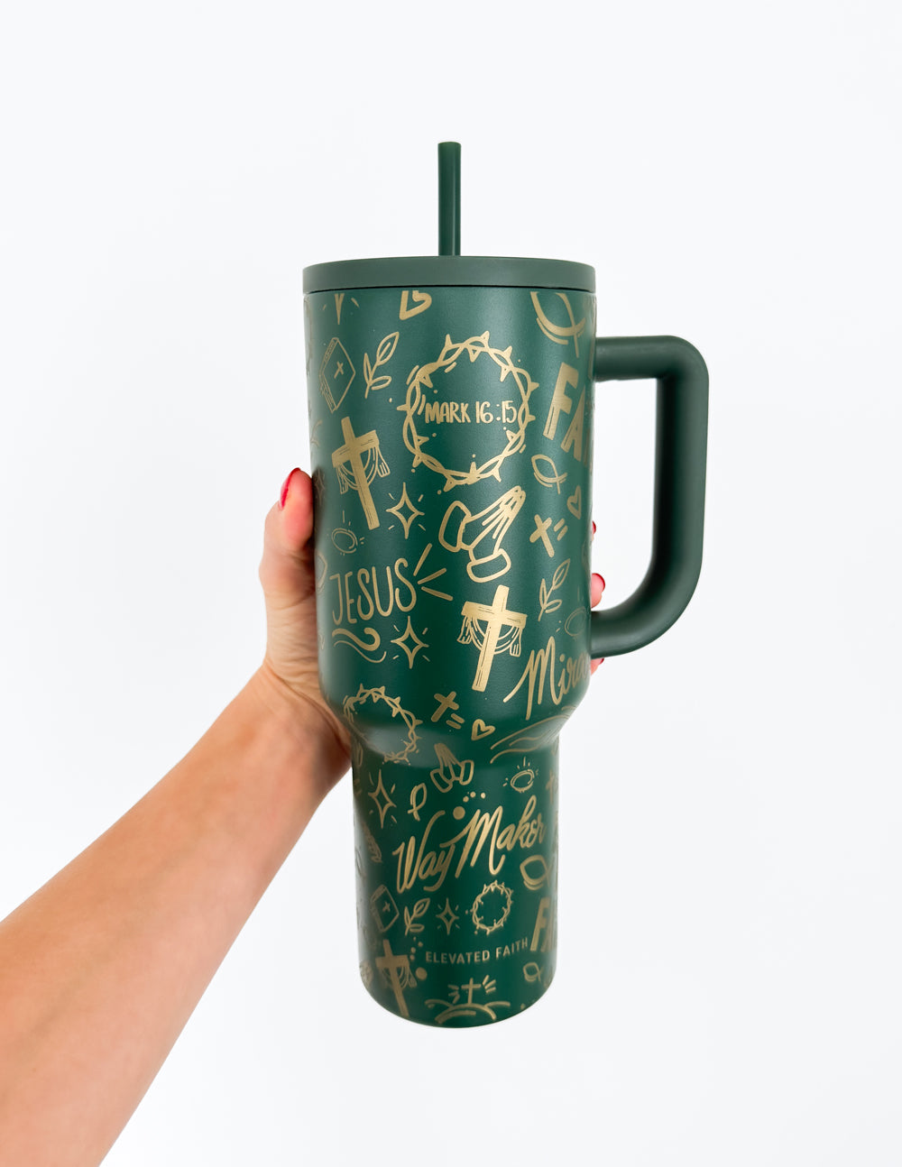 Green Allover Print Key Attribute 40 oz Ascend Tumbler