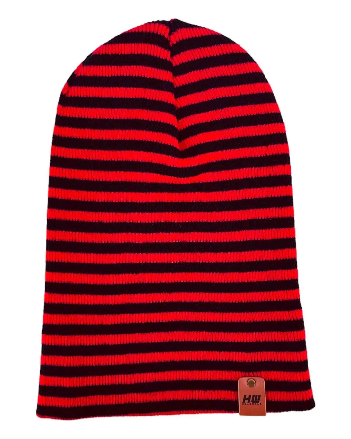 Cuffed Beanie Black Red Classic RORO Hat HAAKWEAR