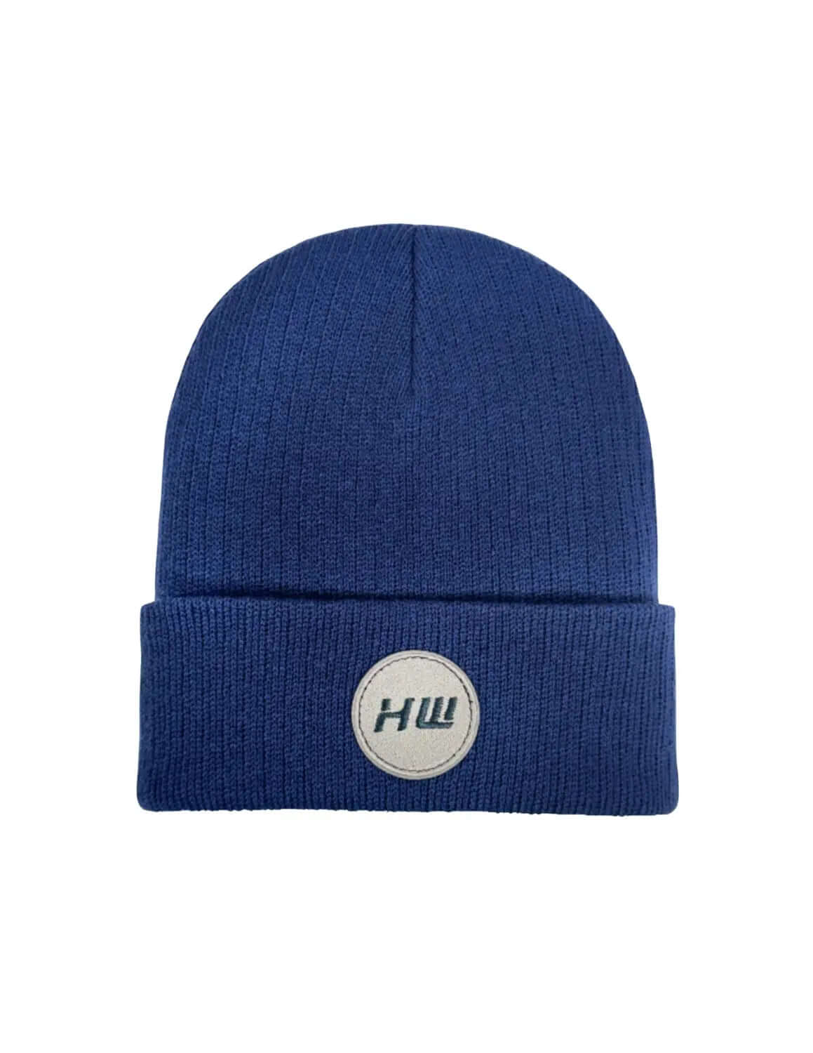 Cuffed Wide Ribbed Striped Beanie Hat HAAKWEAR Sapphire Blue