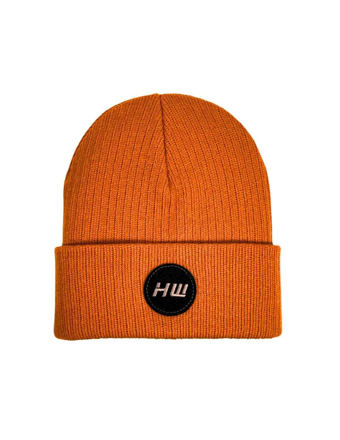 Cuffed Wide Ribbed Striped Beanie Tiger Orange Hat HAAKWEAR