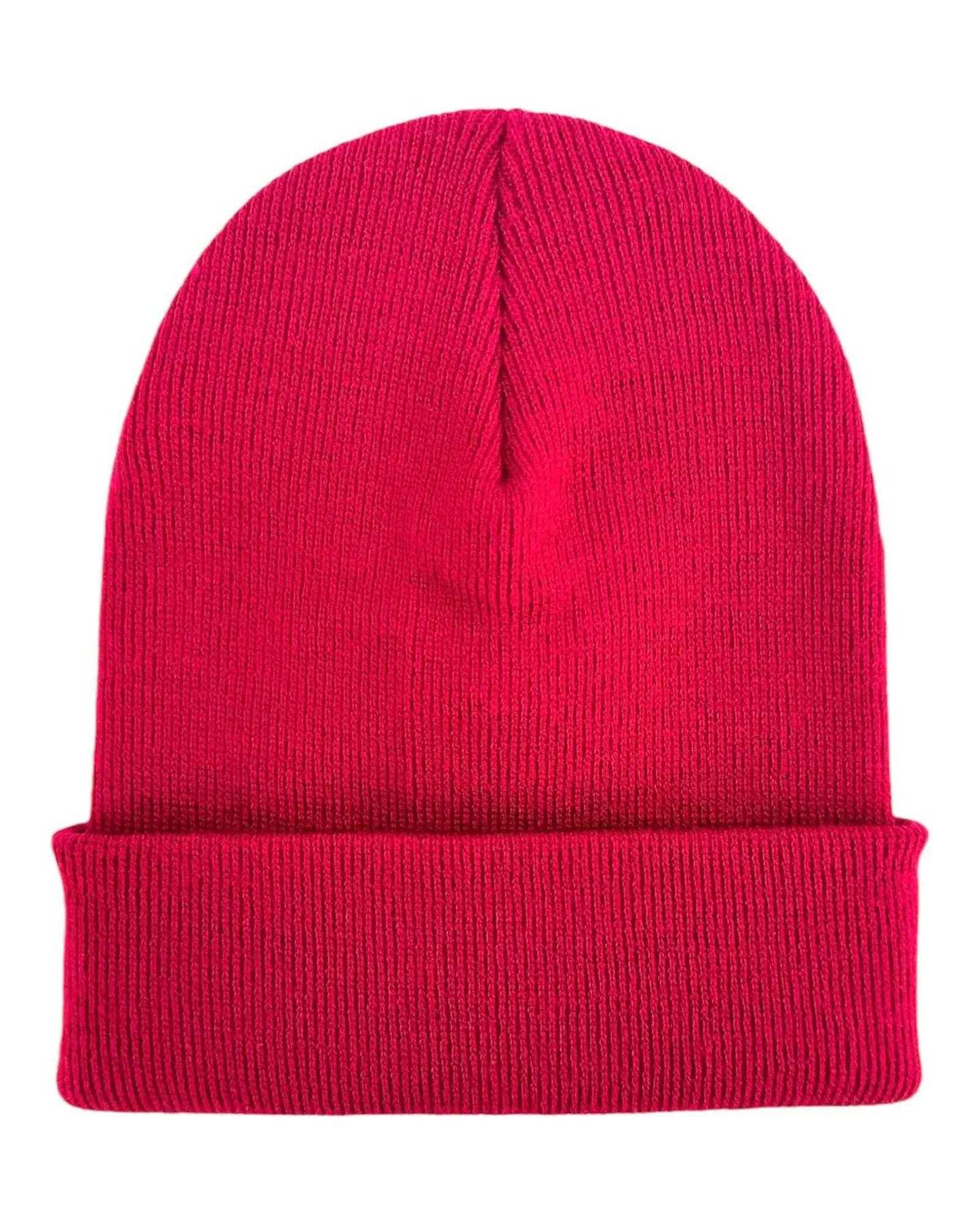 Burnt Maroon Knit Cuffed Classic Beanie Hat HAAKWEAR