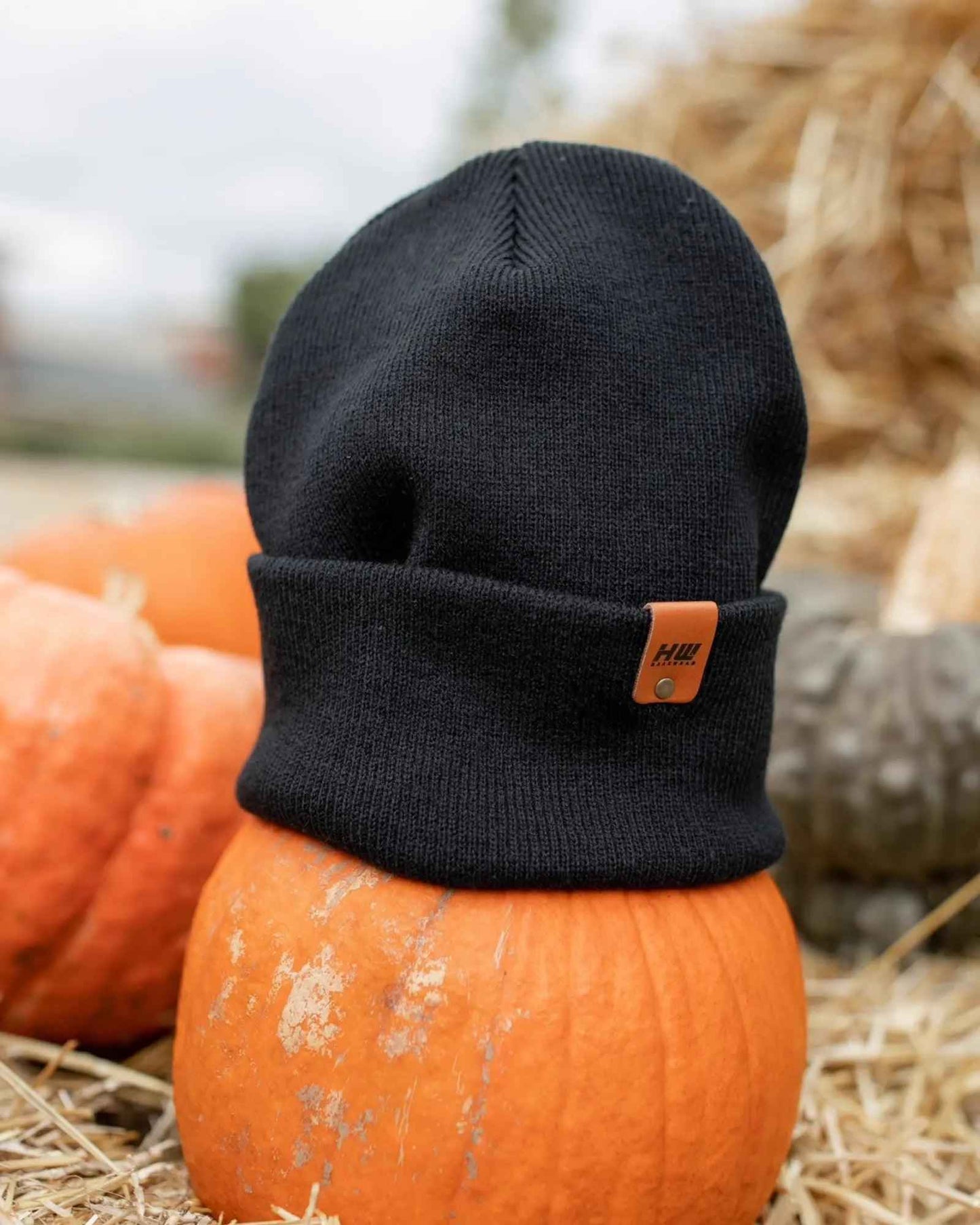 Charcoal Black Knit Cuffed Beanie Hat HAAKWEAR Made in USA