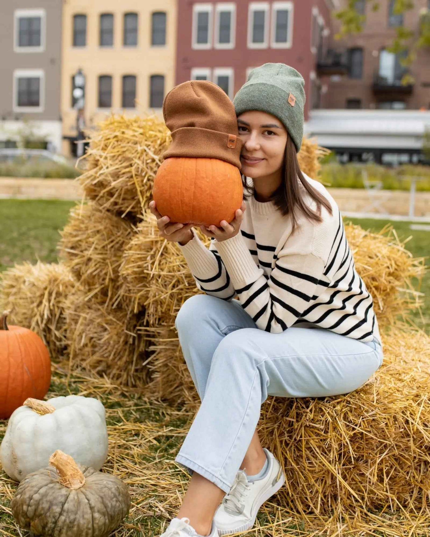 Knit Cuffed Forest Green Classic Beanie Hat HAAKWEAR