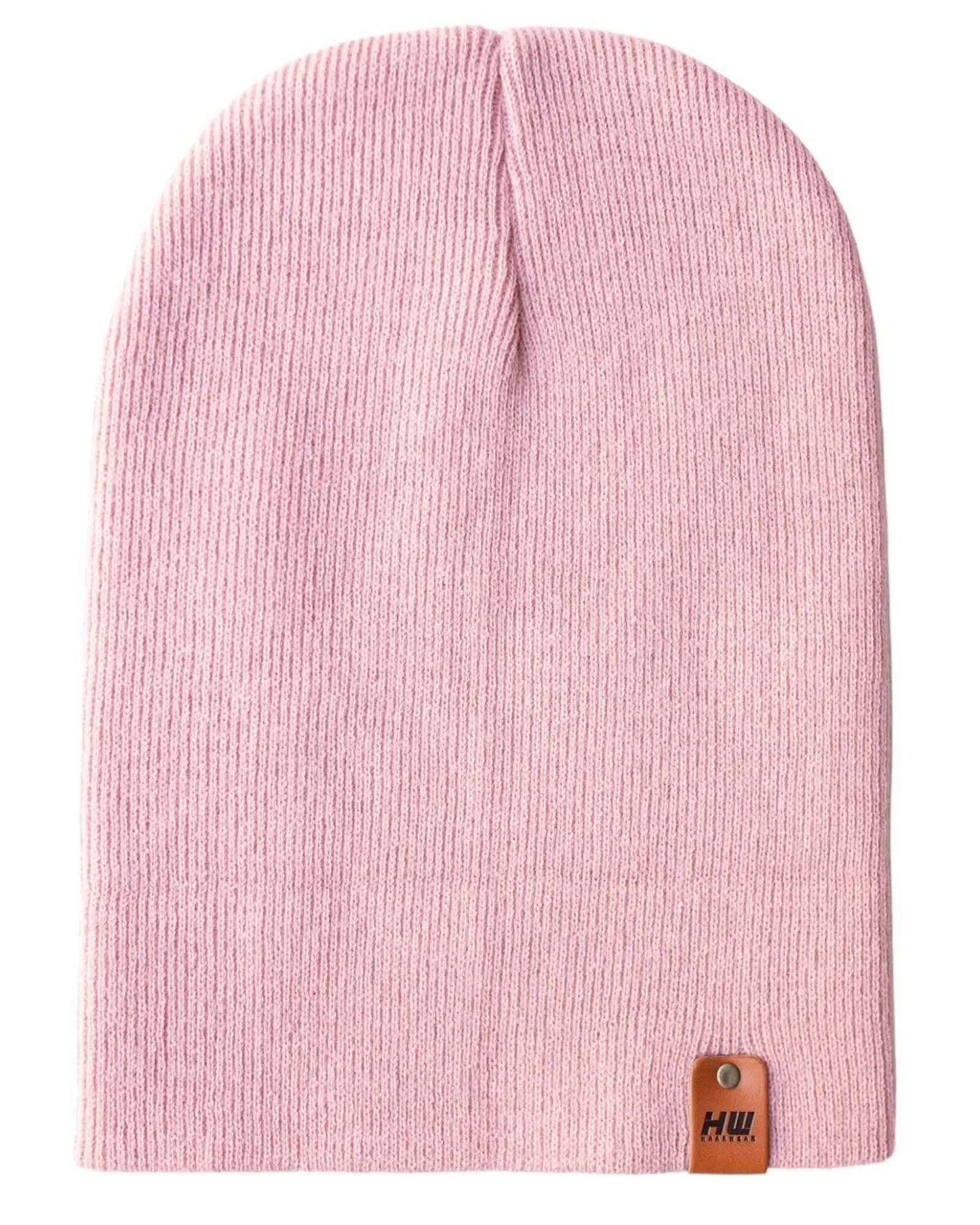 Pearl Pink Knit Cuffed Classic Beanie Hat HAAKWEAR