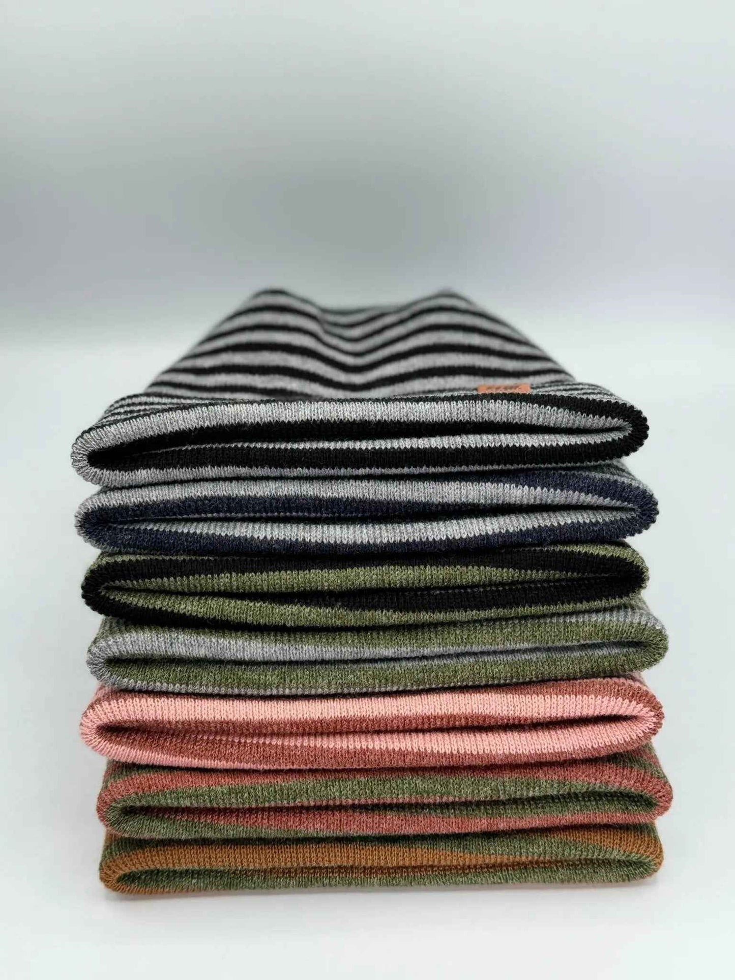 H Stitch RORO Cuffed Beanie Gray Green Made in USA HAAKWEAR