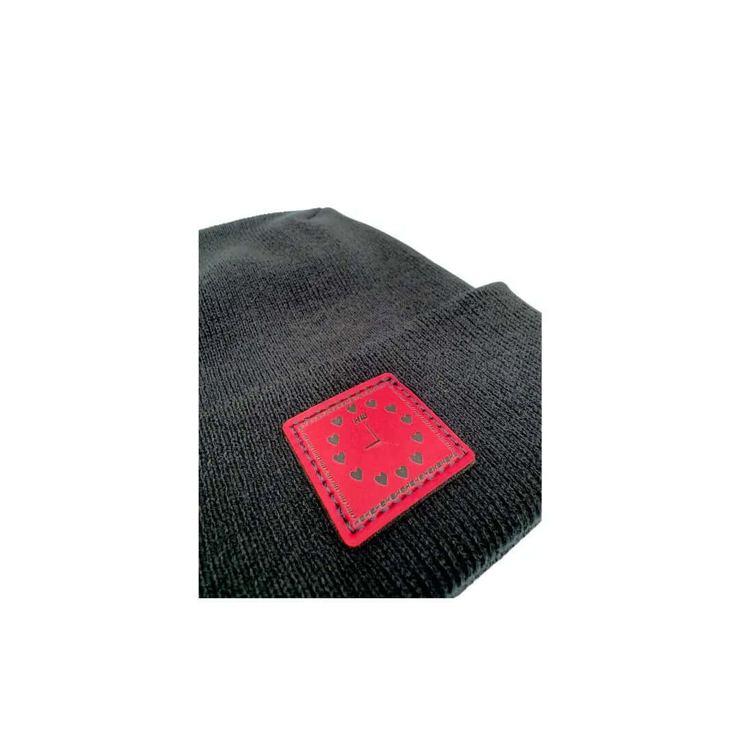 Love-Inspired H-Stitch Black Beanie Hat Haakwear