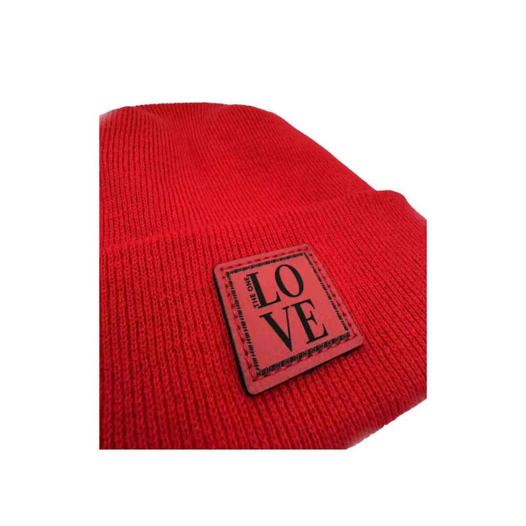 Love-Inspired Scarlet Red Beanie H-Stitch Hat Haakwear