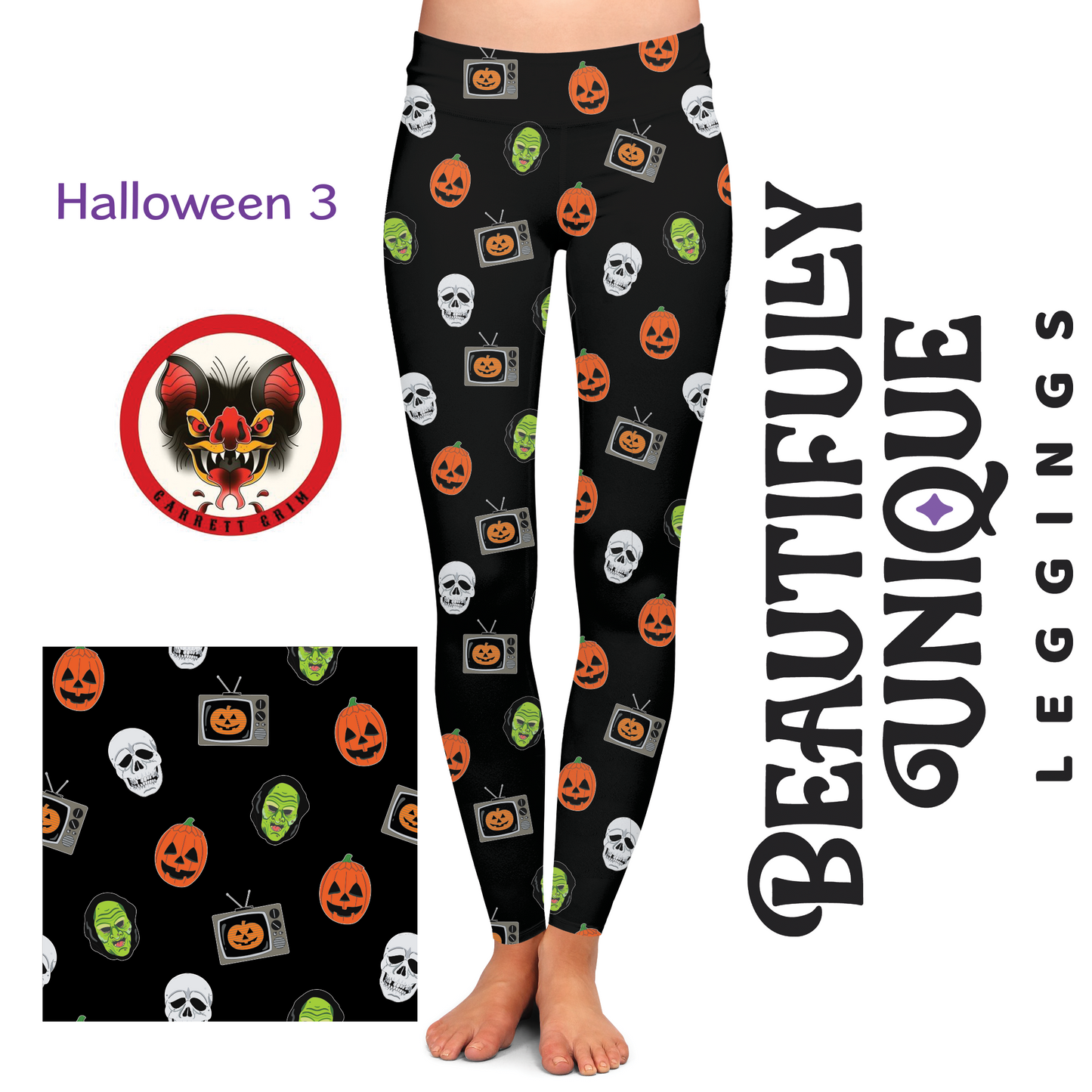 Halloween 3 Season of the Witch Vibrant Handcrafted Leggings Beautifully Unique
