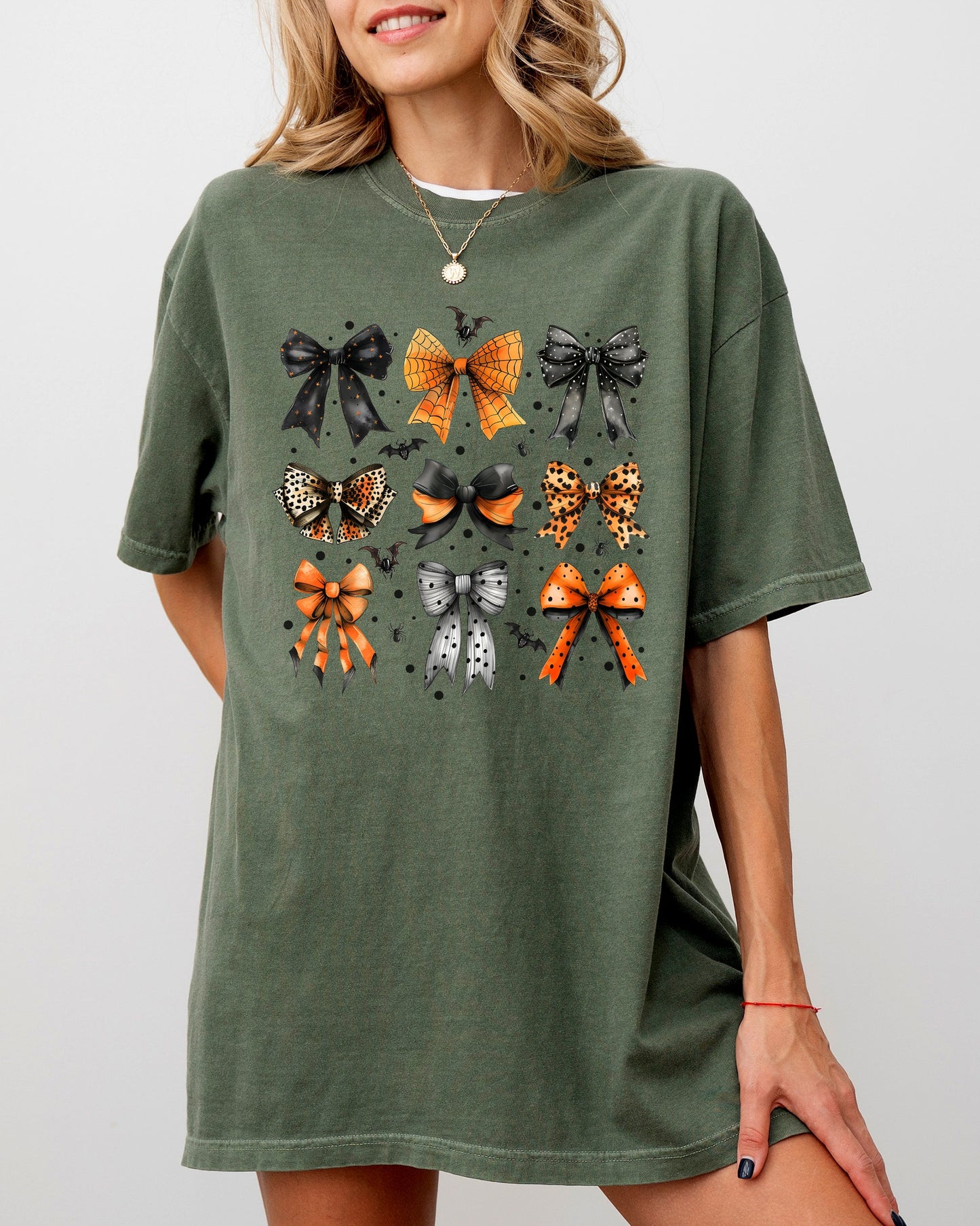 Halloween Bat Bows Girly Ribbons Comfort Colors T-Shirt