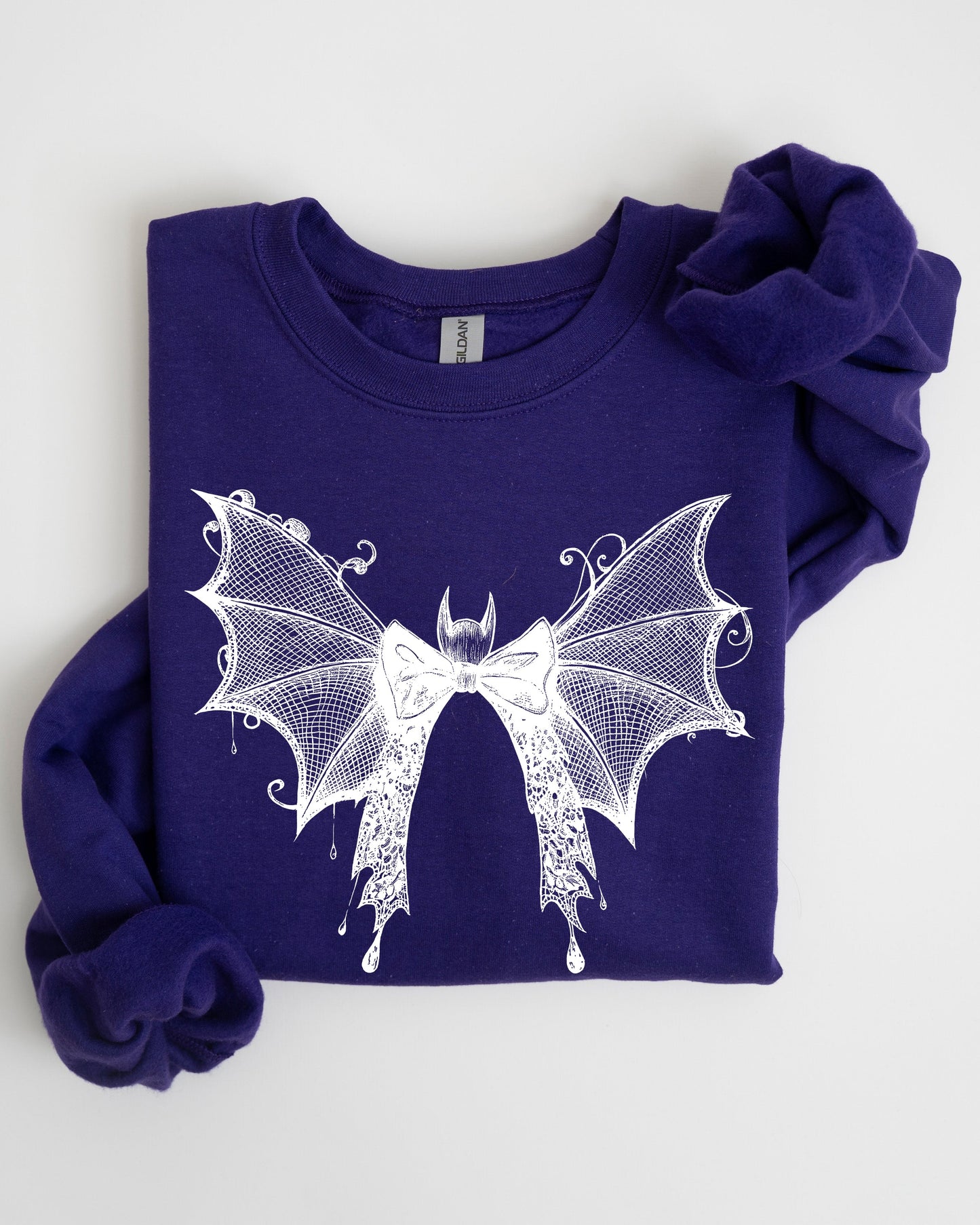 Halloween Bat Lace Gothic Goth Fashion Spooky Witch Sweatshirt