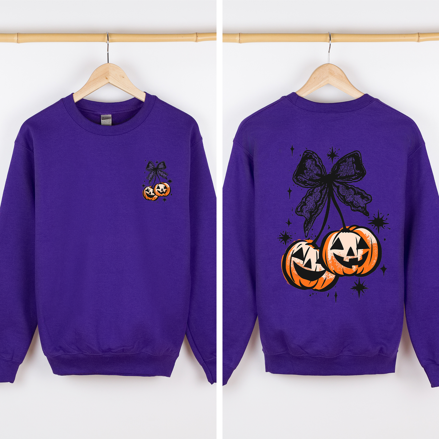 Halloween Cherry Pumpkins Cute Front and Back Sweatshirt Refinery Number One