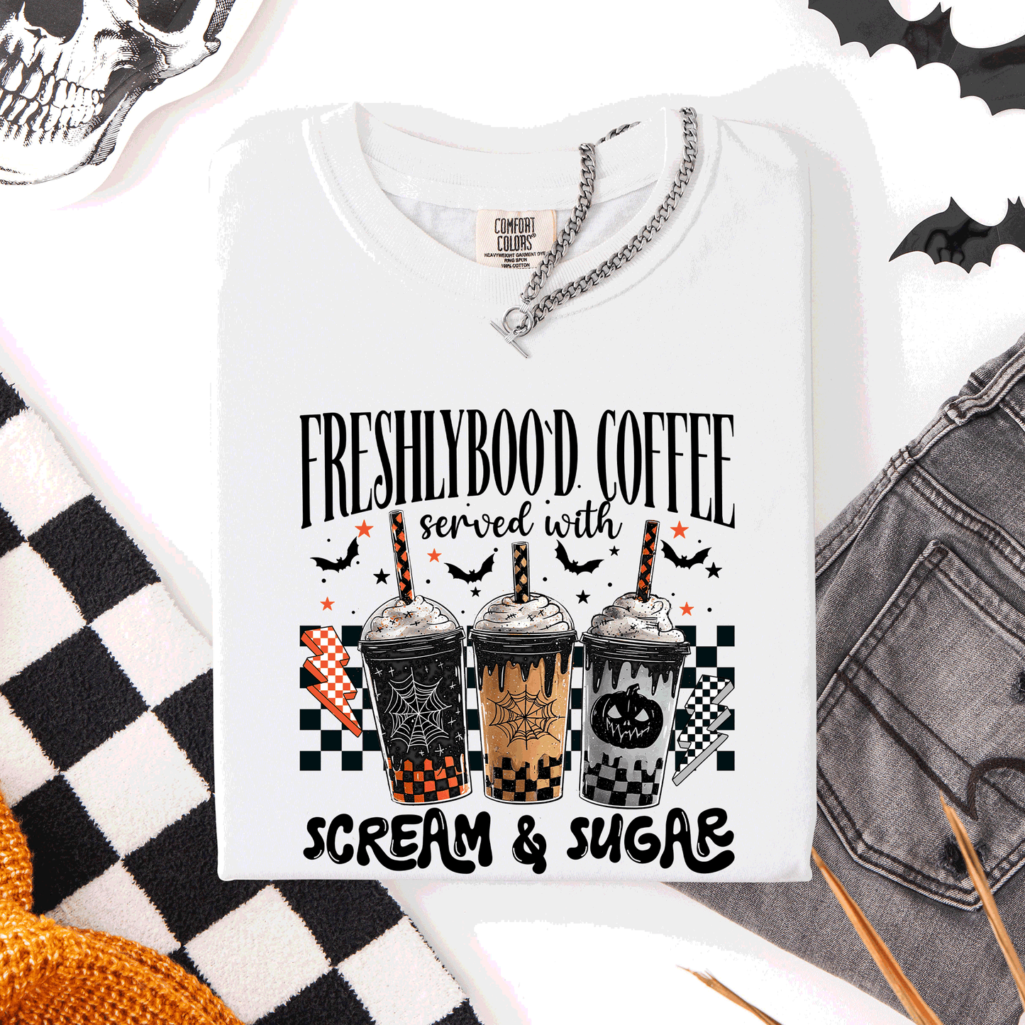 Halloween Coffee Freshly Boo'd Comfort Colors T-Shirt Refinery Number One