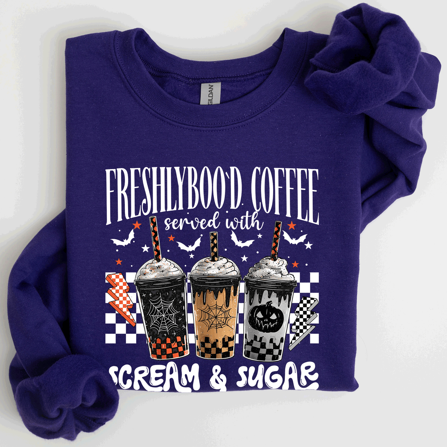 Halloween Coffee Freshly Boo'd Cute Witch Spooky Sweatshirt Refinery Number One