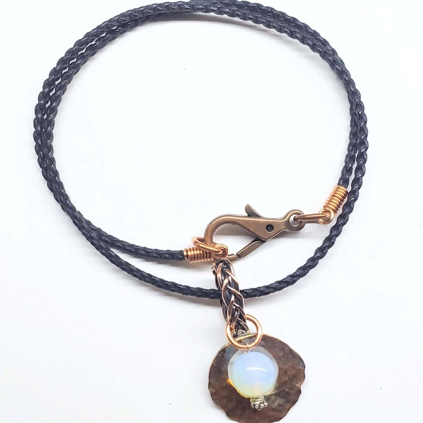 Luminite Handmade Copper Wire Braided Bail Gemstone Necklace Alexa Martha Designs