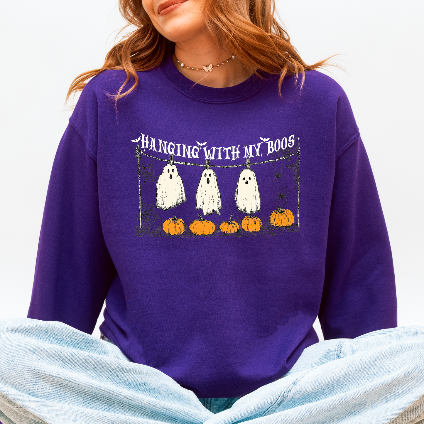 Halloween Funny Pumpkins Ghosts Hanging With My Boos Sweatshirt Refinery Number One