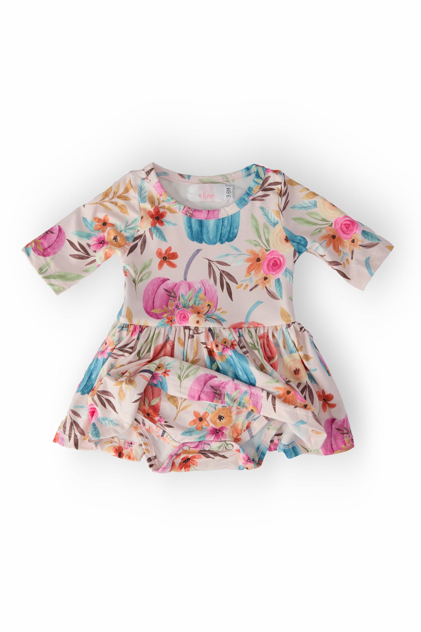 Harvest Blooms 3/4 Sleeve Twirl Bodysuit Mila & Rose