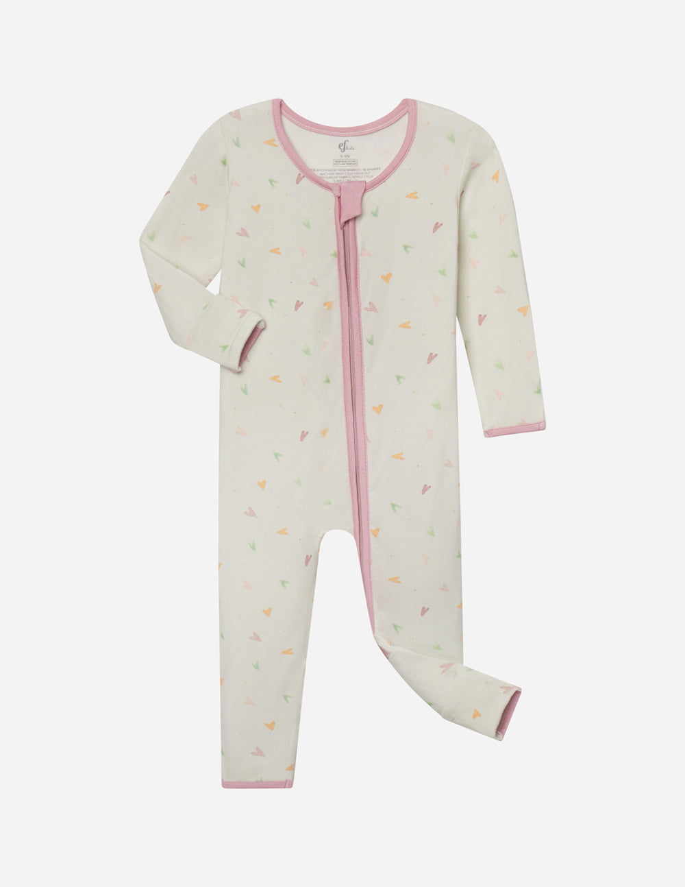 Heart Bamboo Convertible Footed Onesie Ultra-Soft Baby Sleepwear
