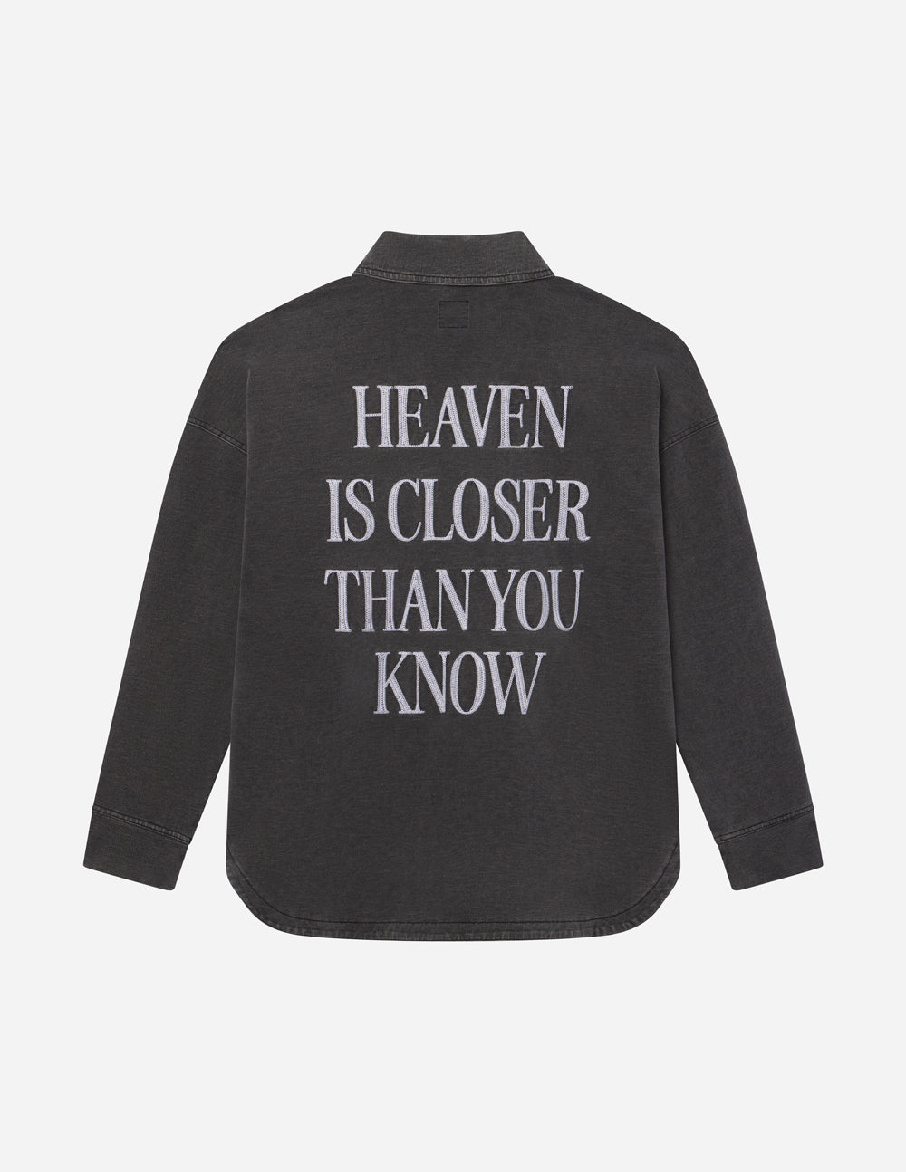 Vintage Black Acid Wash Oversized Shacket Heaven Is Closer