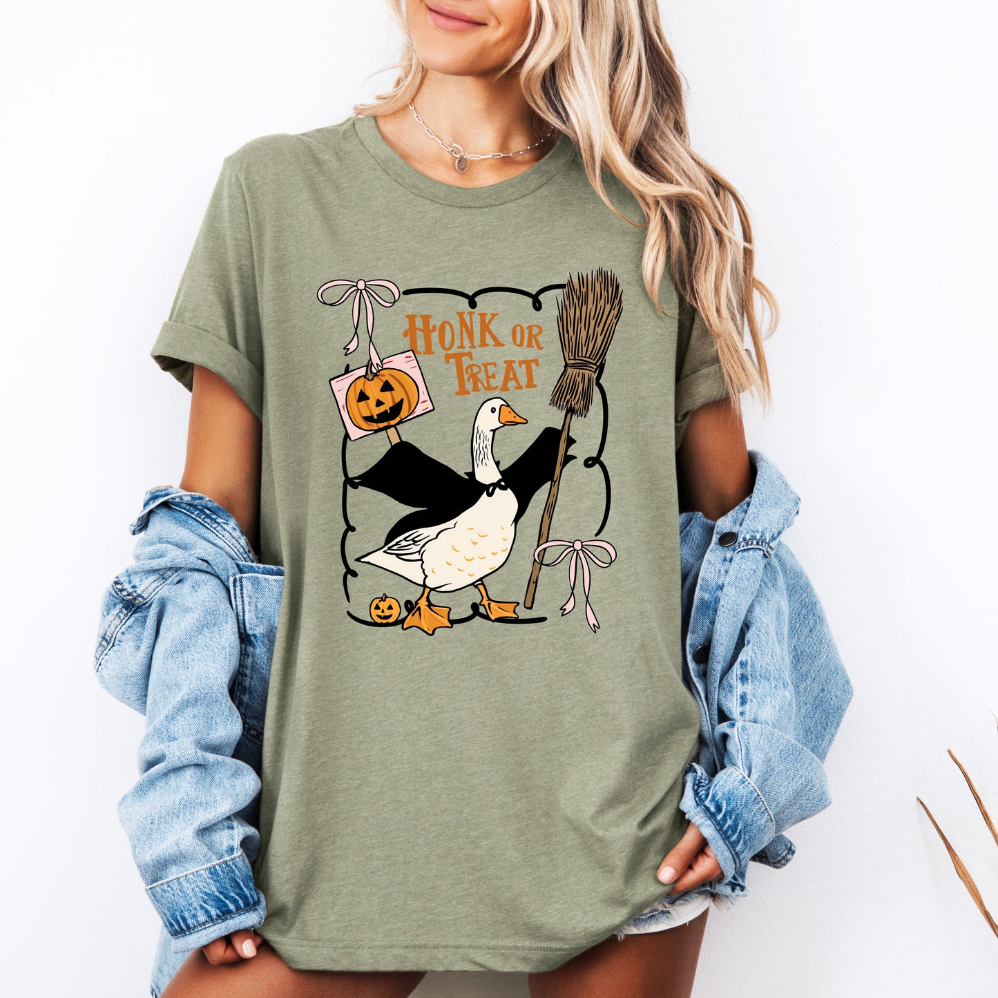 Honk or Treat Cute Goose Halloween Witch Tshirt Refinery Number One