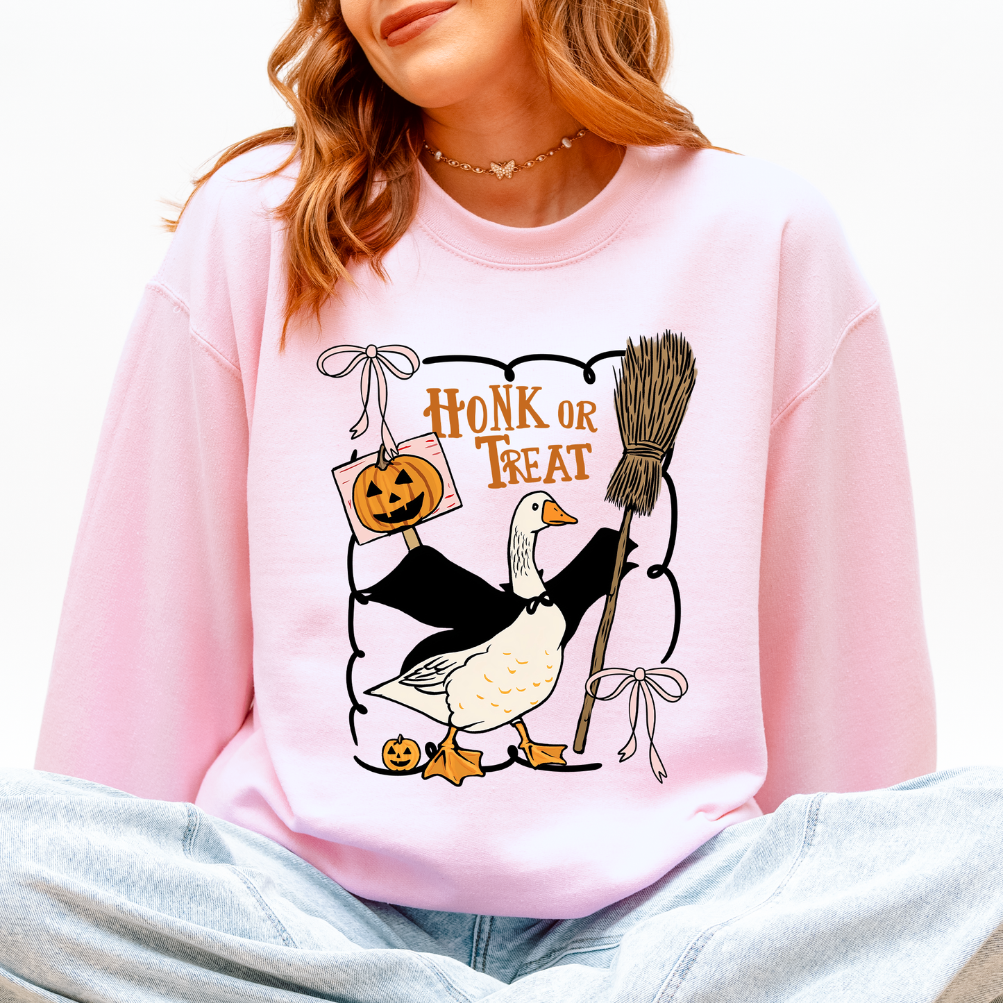Honk or Treat Cute Goose Halloween Witch Sweatshirt Refinery Number One