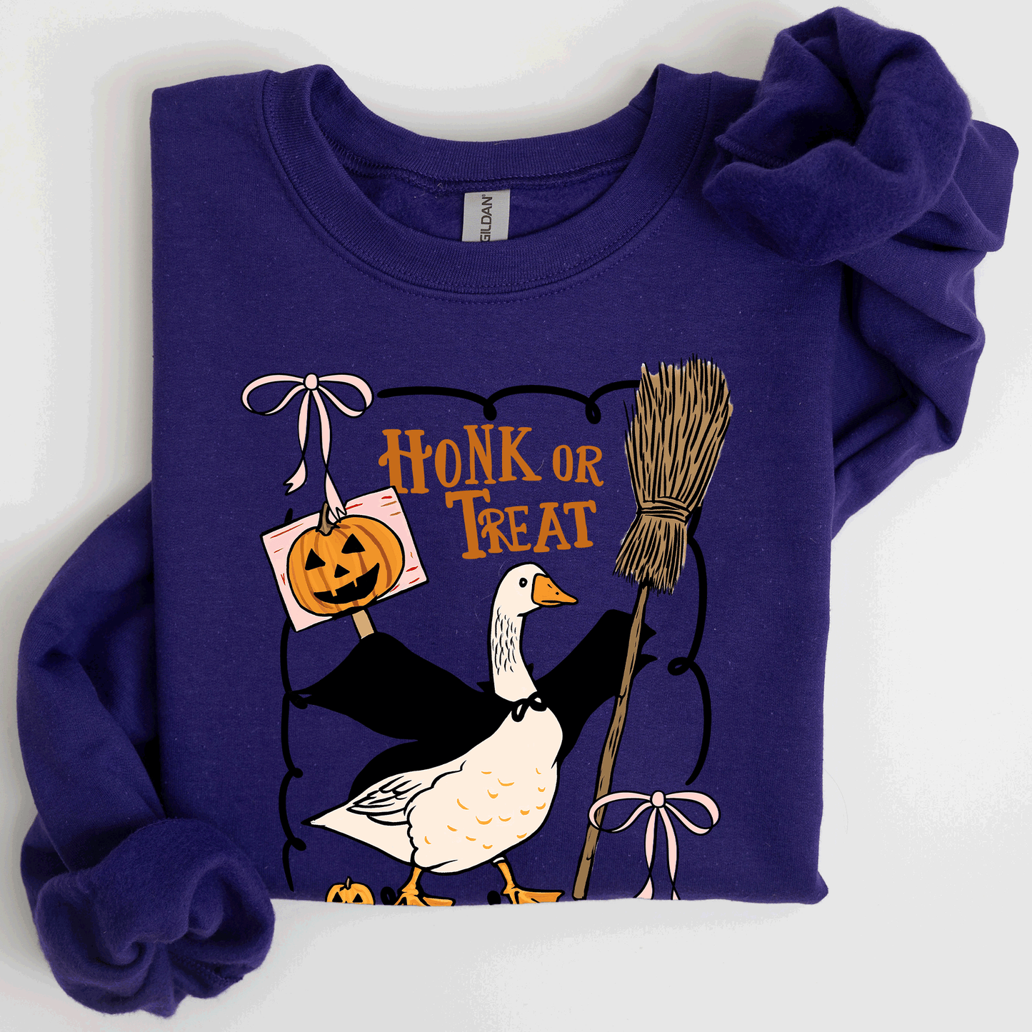 Honk or Treat Cute Goose Halloween Witch Sweatshirt Refinery Number One