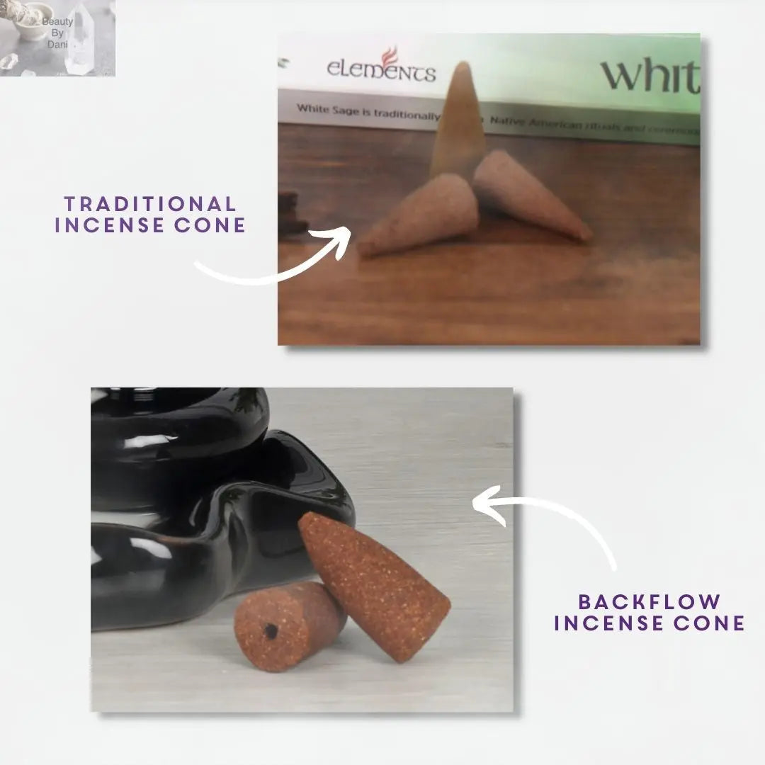 Reverse Incense Cones Unique Downward Smoke Flow 16 oz Jar